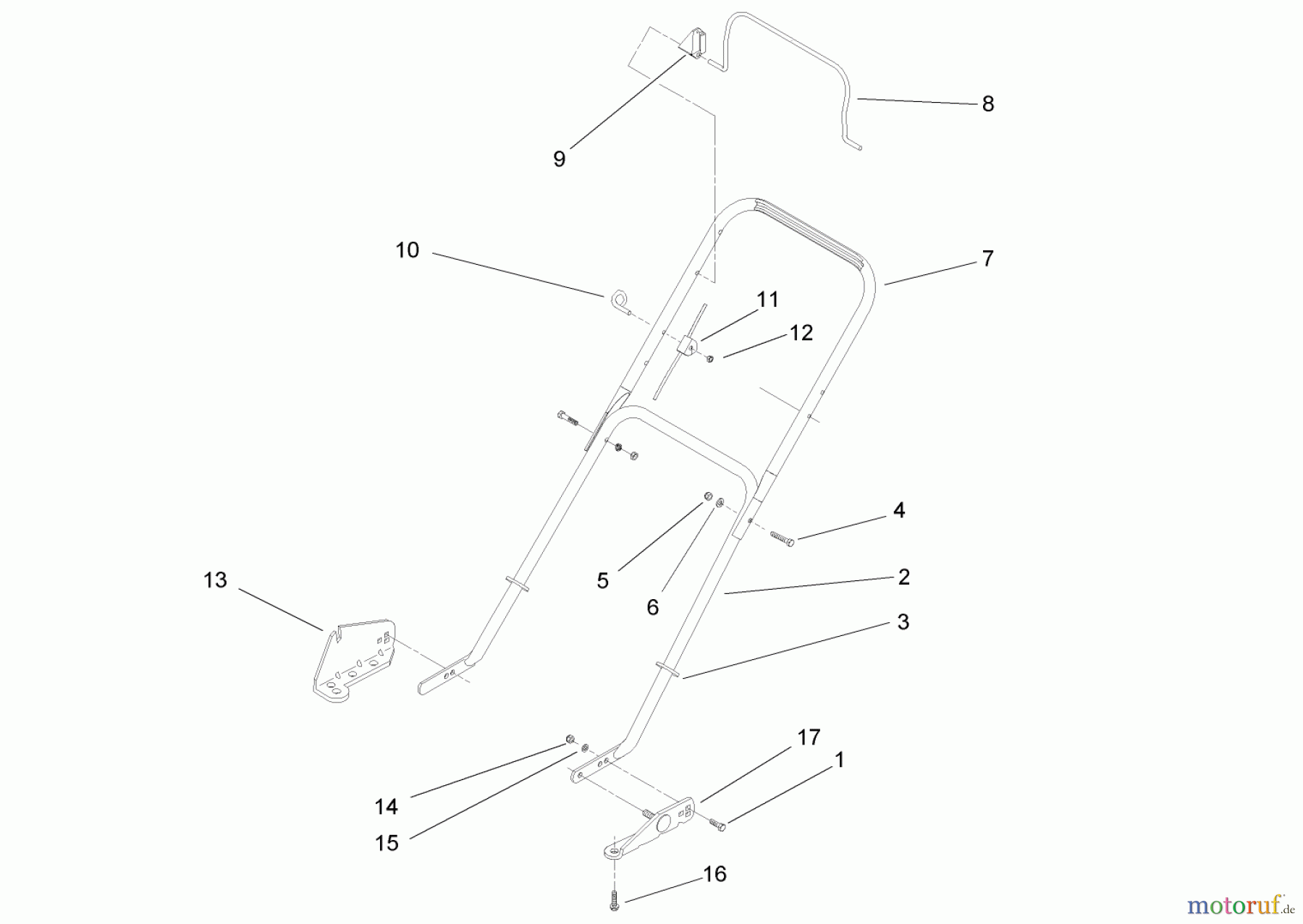  Rasenmäher 22242 - Toro Commercial Side-Discharge Lawnmower (SN: 250000001 - 250999999) (2005) HANDLE ASSEMBLY