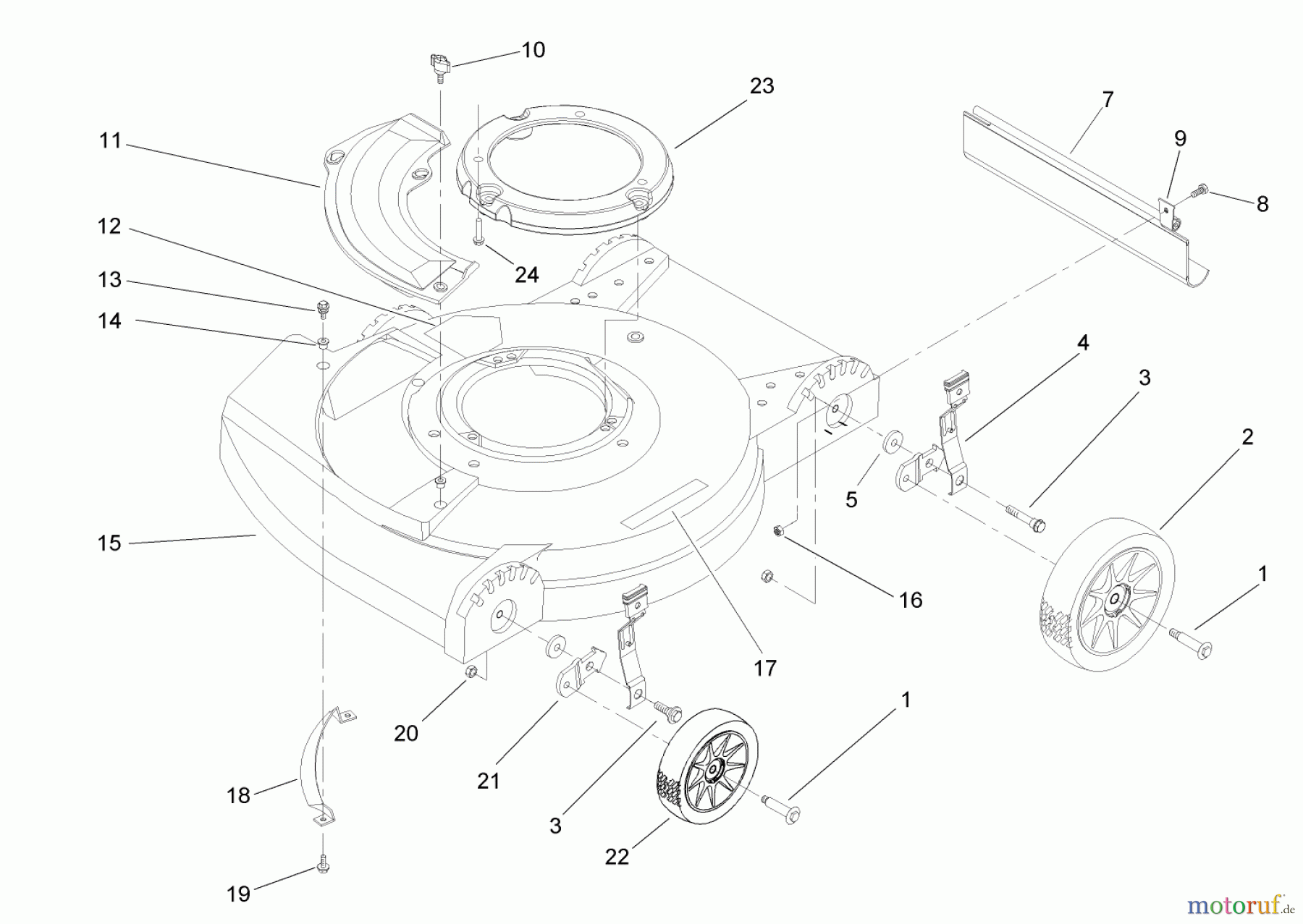  Rasenmäher 22242 - Toro Commercial Side-Discharge Lawnmower (SN: 250000001 - 250999999) (2005) HOUSING ASSEMBLY