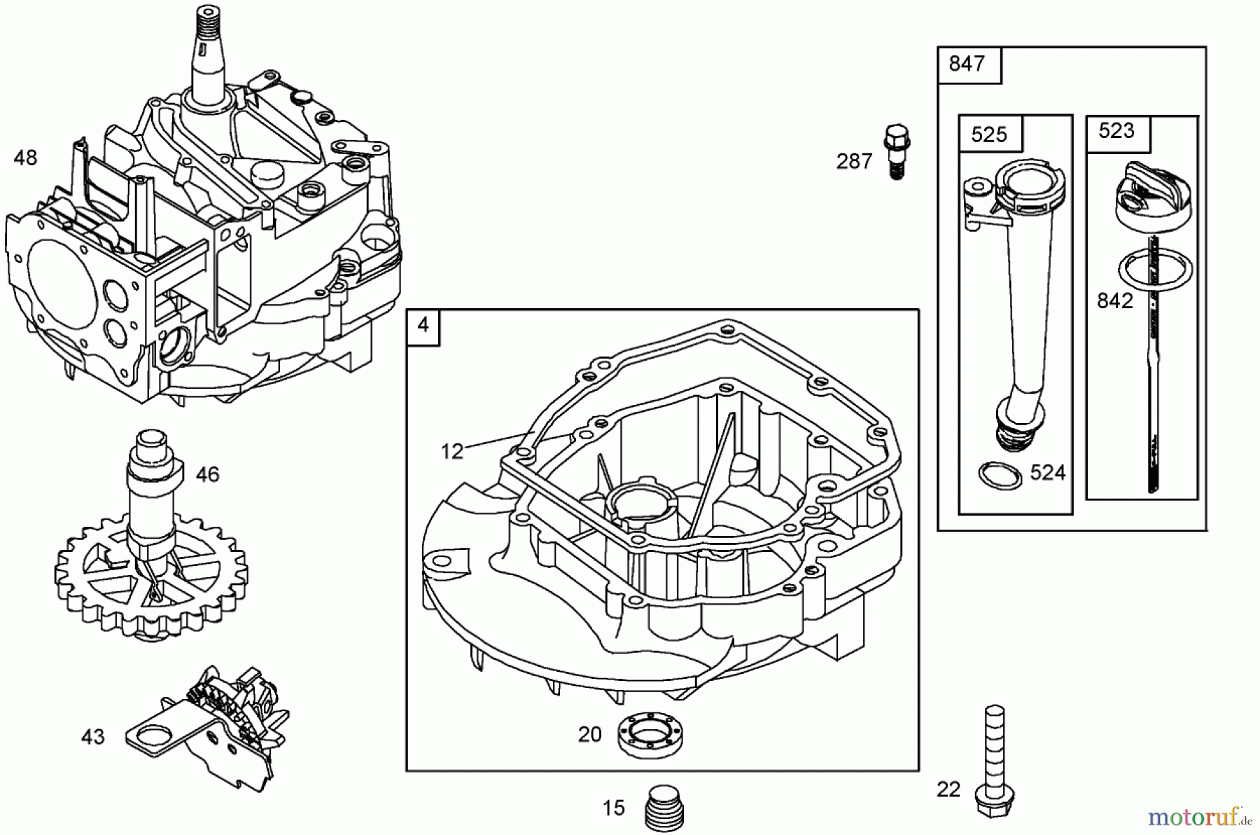  Rasenmäher 22242 - Toro Commercial Side-Discharge Lawnmower (SN: 260000001 - 260999999) (2006) CRANKCASE ASSEMBLY BRIGGS AND STRATTON 12W802-1701-B1