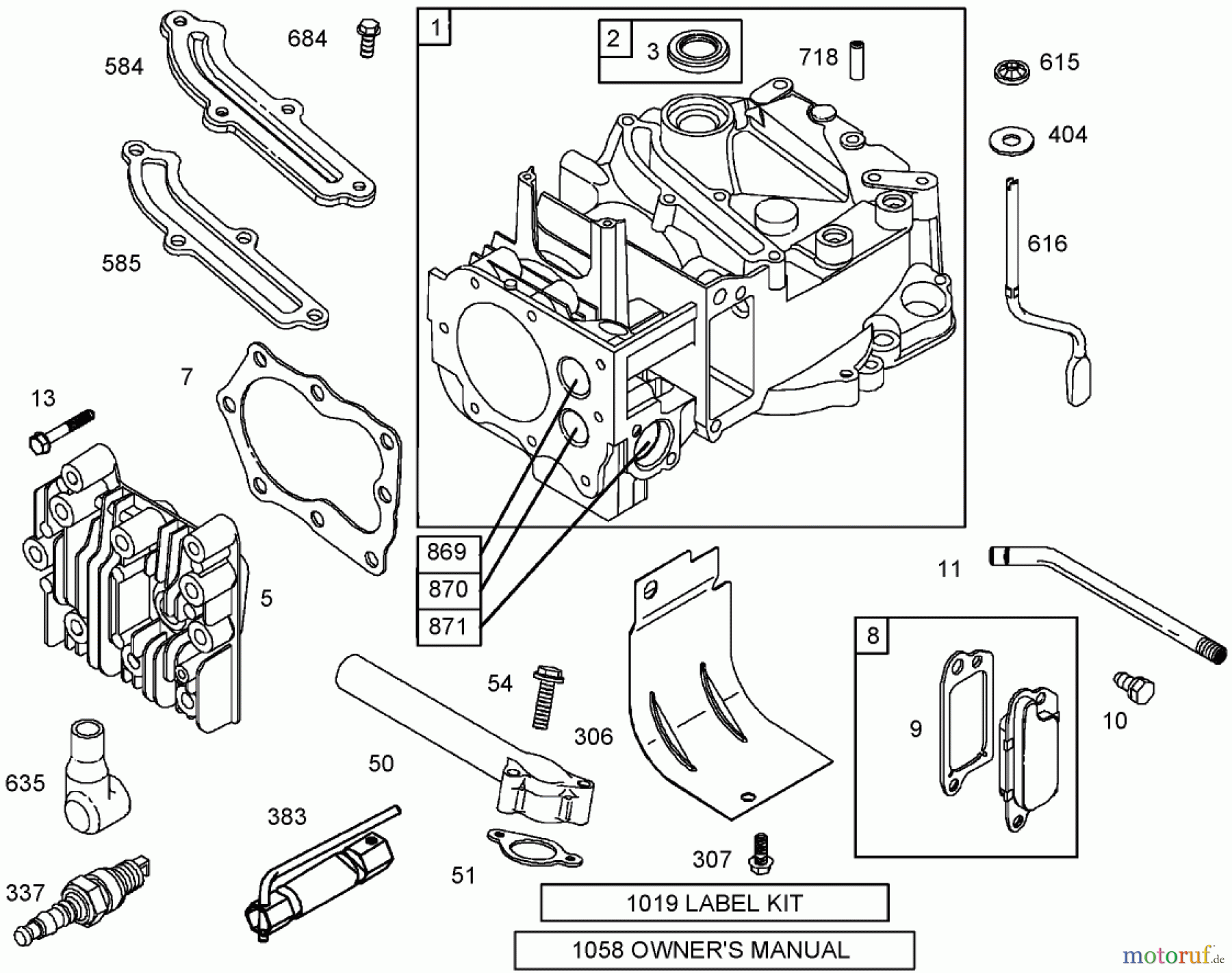  Rasenmäher 22242 - Toro Commercial Side-Discharge Lawnmower (SN: 260000001 - 260999999) (2006) CYLINDER ASSEMBLY BRIGGS AND STRATTON 12W802-1701-B1