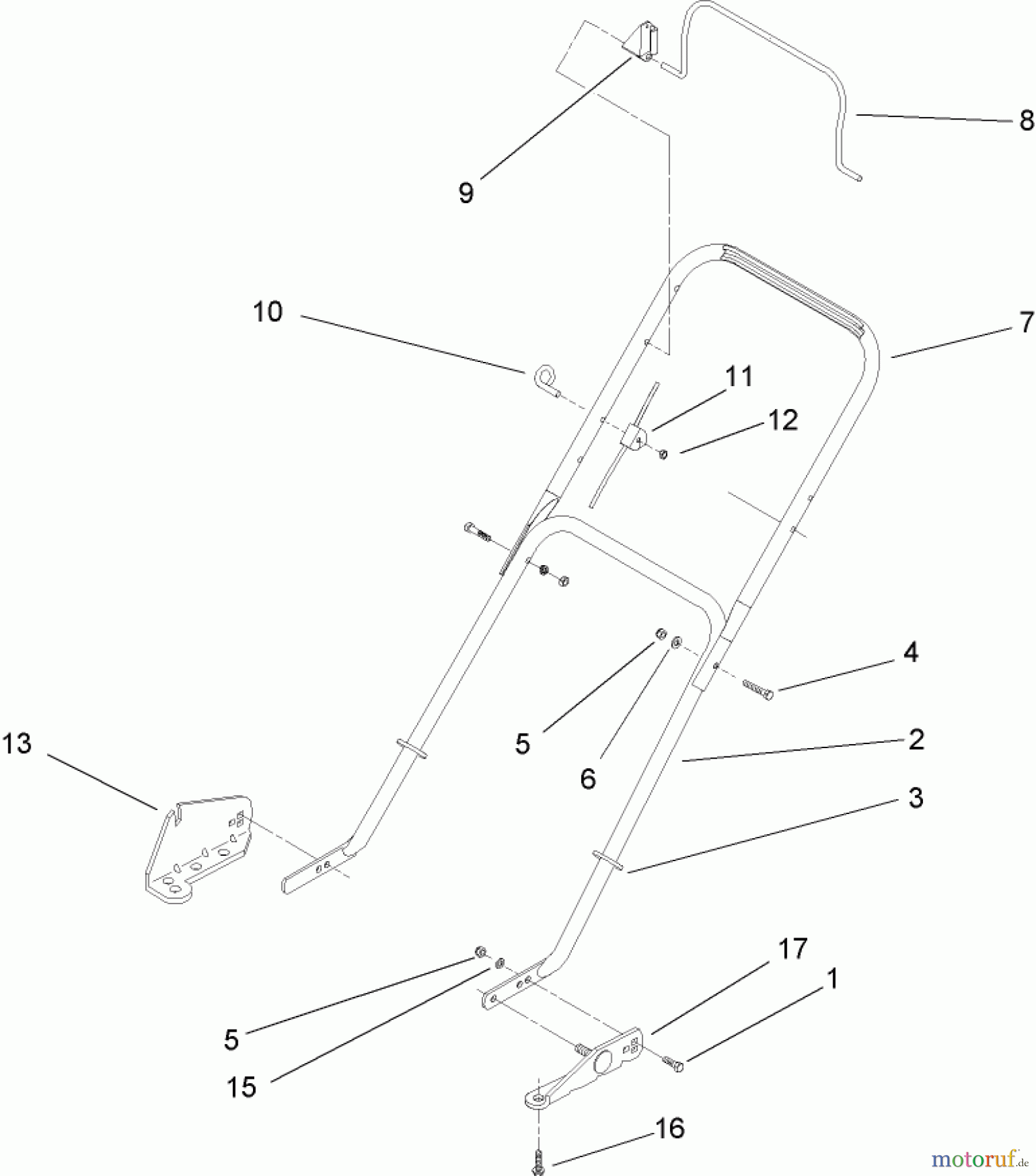  Rasenmäher 22242 - Toro Commercial Side-Discharge Lawnmower (SN: 260000001 - 260999999) (2006) HANDLE ASSEMBLY