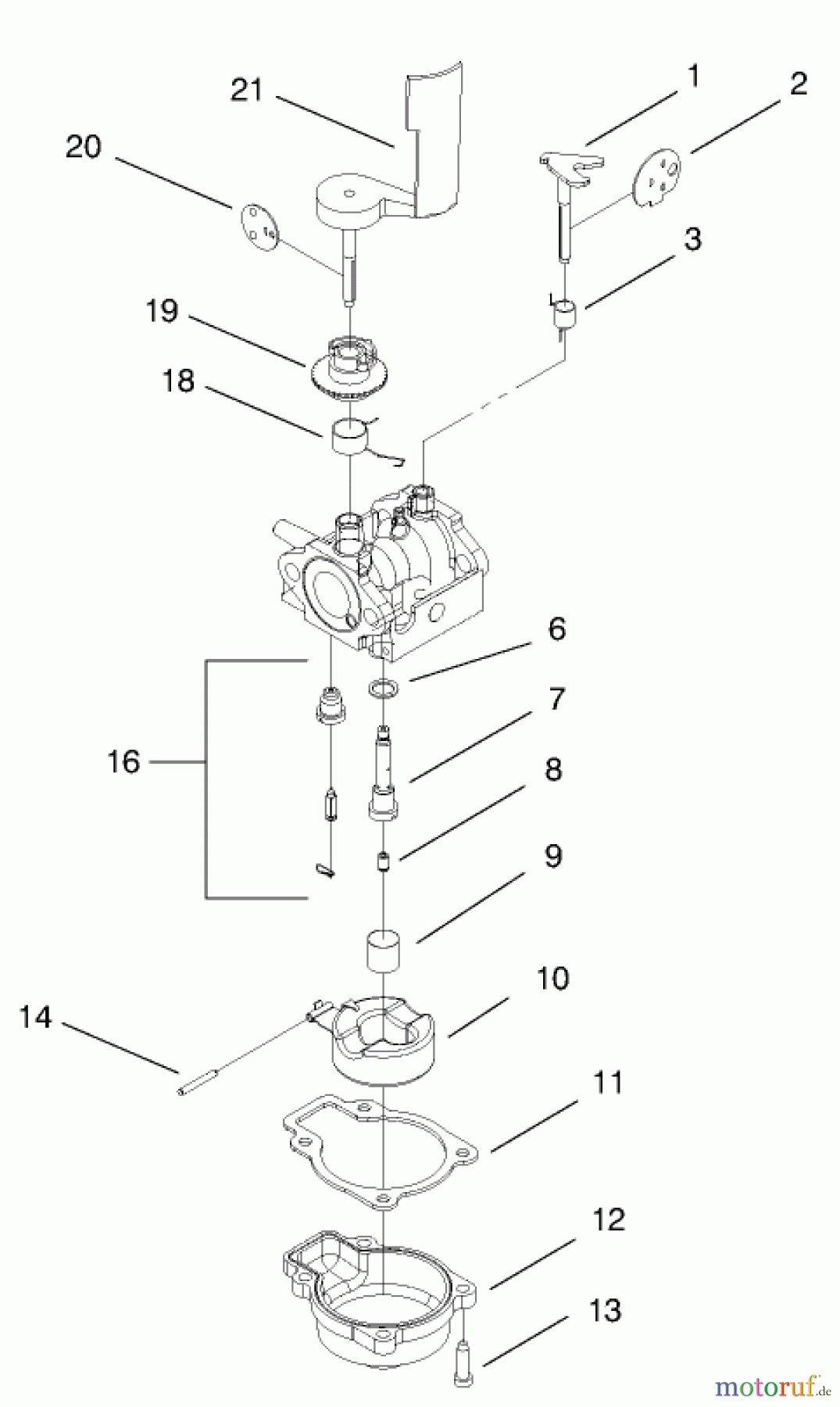  Rasenmäher 22260 - Toro Side Discharge Mower (SN: 230000001 - 230999999) (2003) CARBURETOR ASSEMBLY