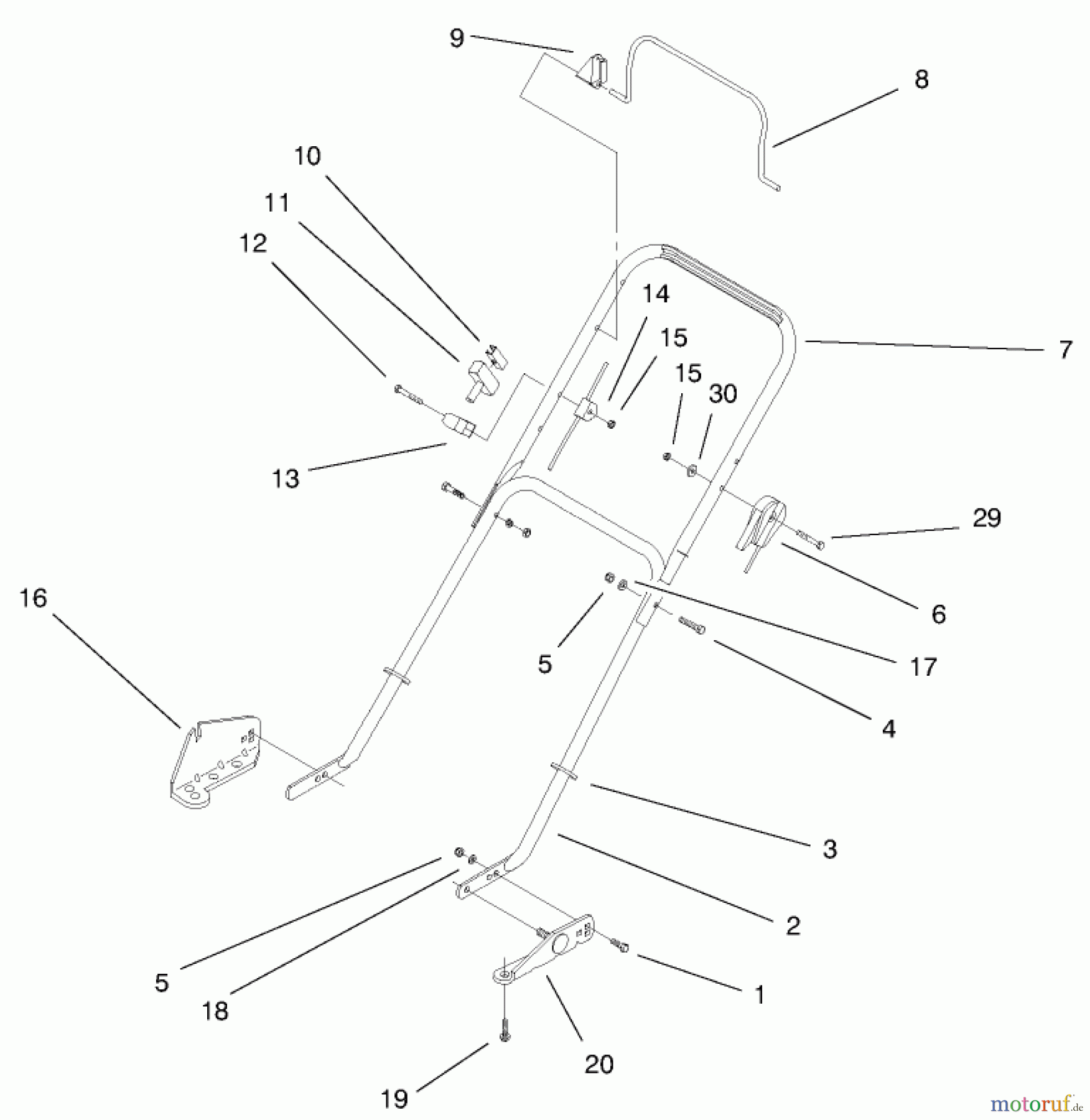  Rasenmäher 22260 - Toro Side Discharge Mower (SN: 210000001 - 210999999) (2001) HANDLE ASSEMBLY