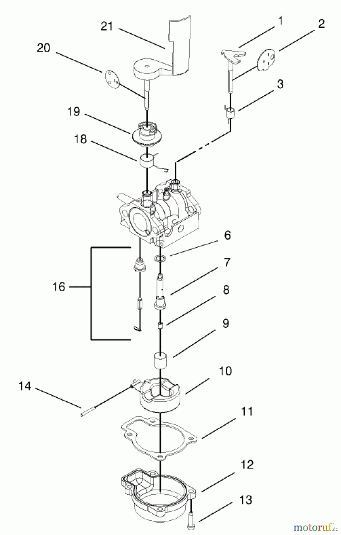  Rasenmäher 22261 - Toro Side Discharge Mower (SN: 200000001 - 200999999) (2000) CARBURETOR ASSEMBLY