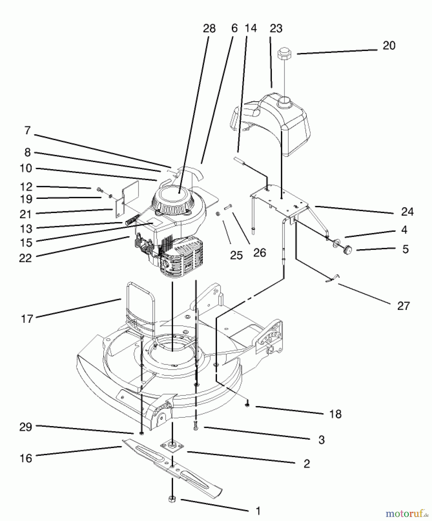  Rasenmäher 22261 - Toro Side Discharge Mower (SN: 200000001 - 200999999) (2000) ENGINE AND BLADE ASSEMBLY