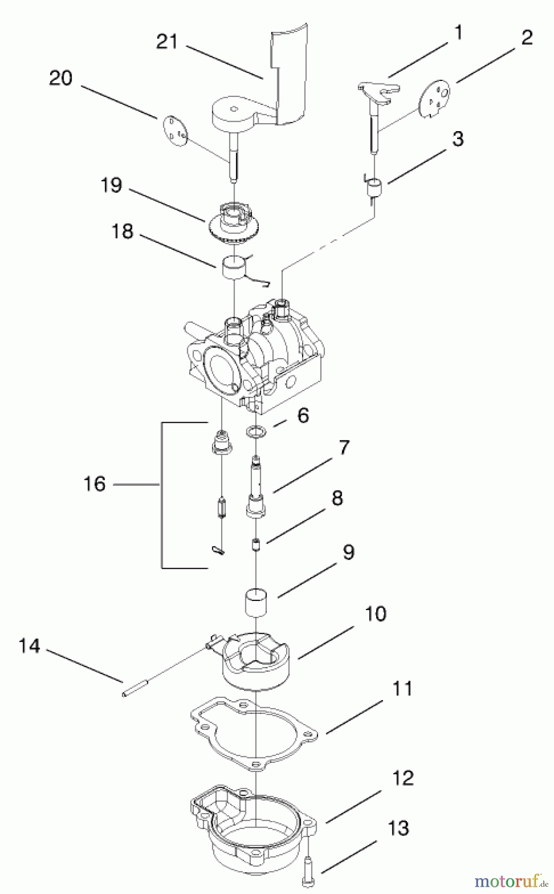  Rasenmäher 22261 - Toro Side Discharge Mower (SN: 9900001 - 9999999) (1999) CARBURETOR ASSEMBLY