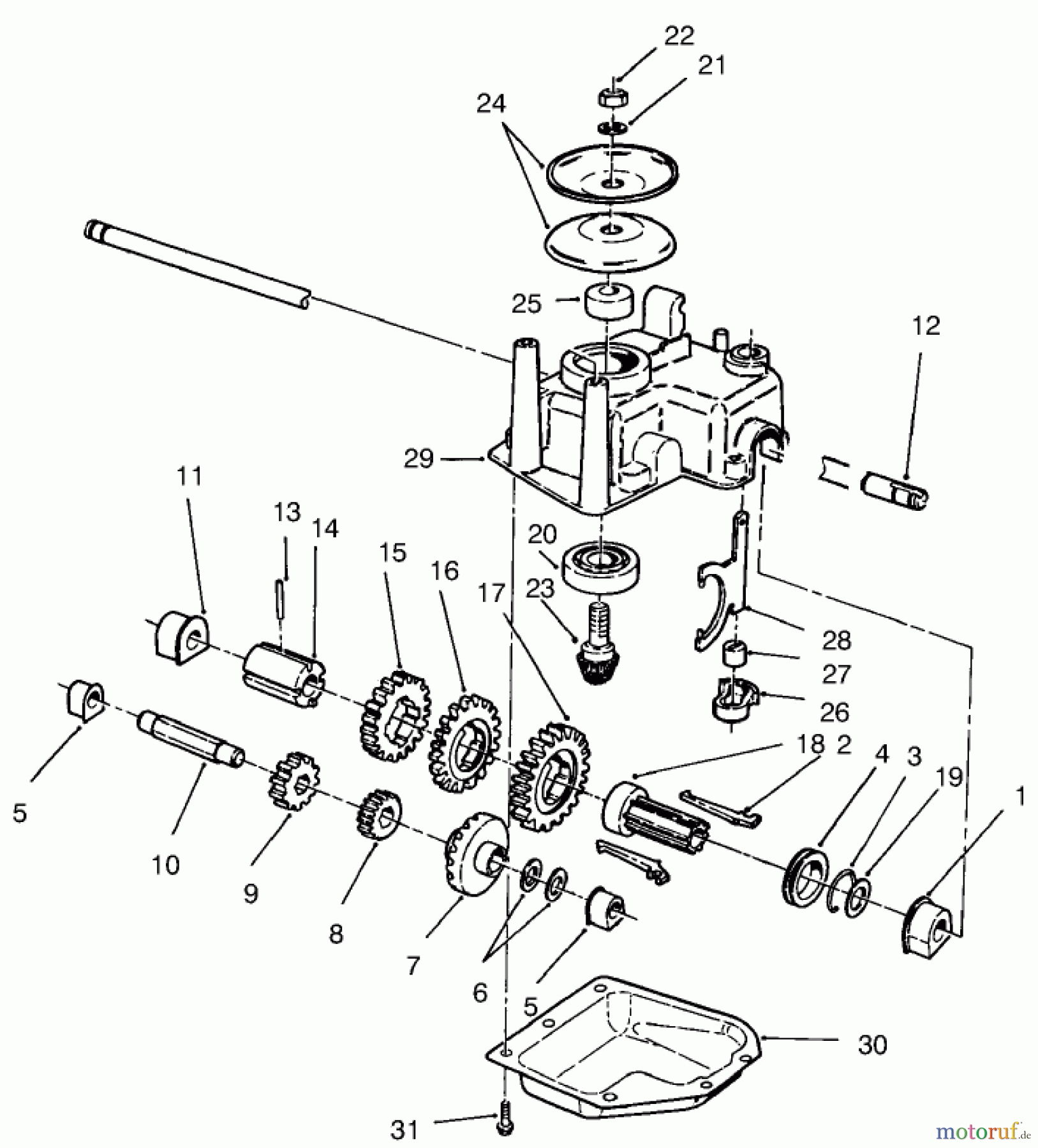  Rasenmäher 22261 - Toro Side Discharge Mower (SN: 9900001 - 9999999) (1999) GEAR CASE ASSEMBLY