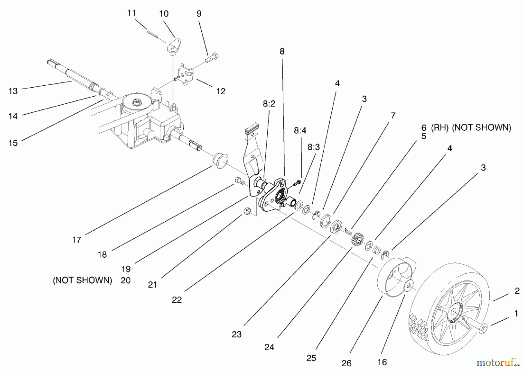  Rasenmäher 22261 - Toro Side Discharge Mower (SN: 9900001 - 9999999) (1999) REAR AXLE ASSEMBLY