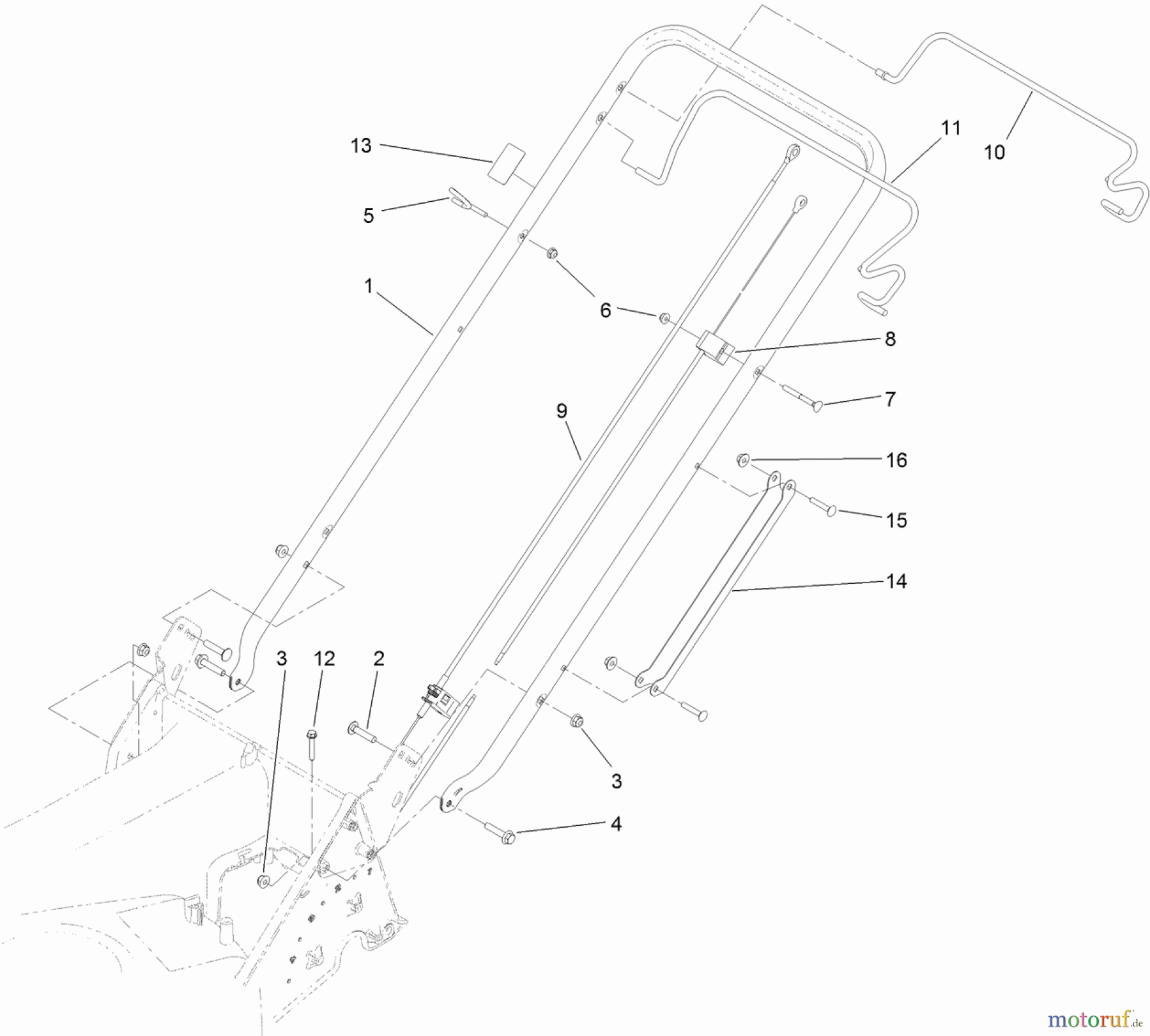  Rasenmäher 22291 - Toro 53cm Heavy-Duty Recycler Walk-Behind Mower (SN: 314000001 - 314999999) (2014) HANDLE ASSEMBLY