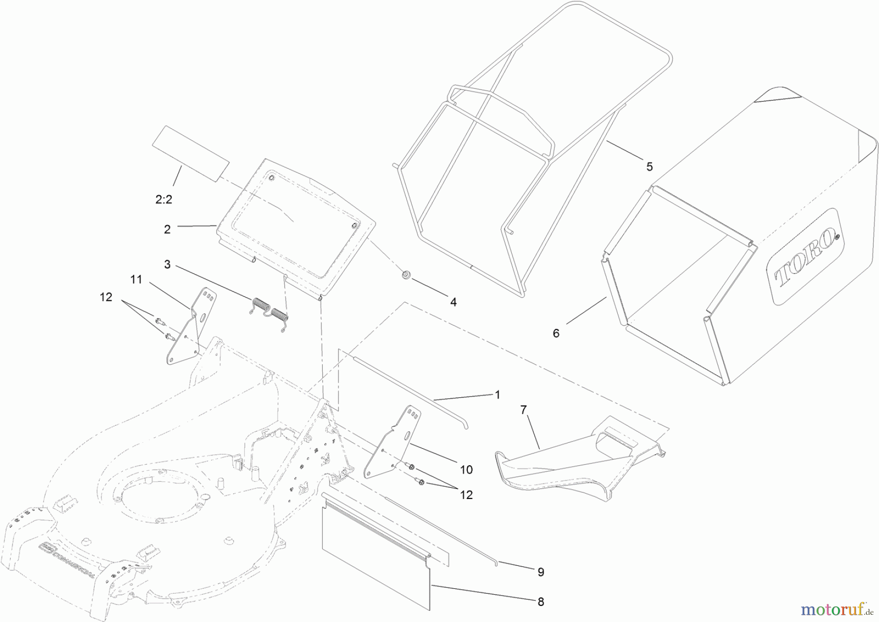  Rasenmäher 22293 - Toro 53cm Heavy-Duty Recycler Walk-Behind Mower (SN: 314000001 - 314999999) (2014) GRASS BAG ASSEMBLY