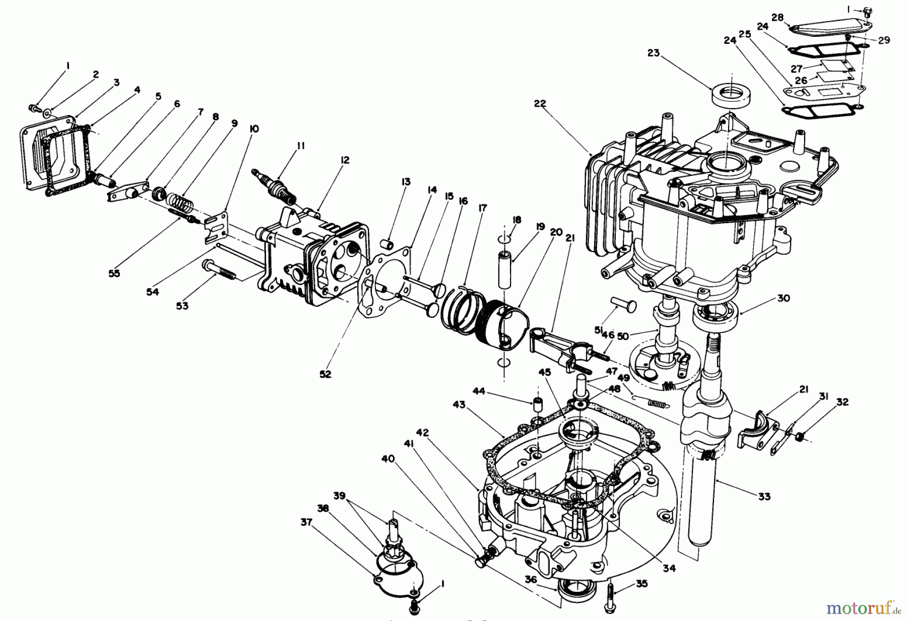  Rasenmäher 22510 - Toro Walk-Behind Mower (SN: 8000001 - 8999999) (1988) ENGINE ASSEMBLY MODEL NO. VMH7