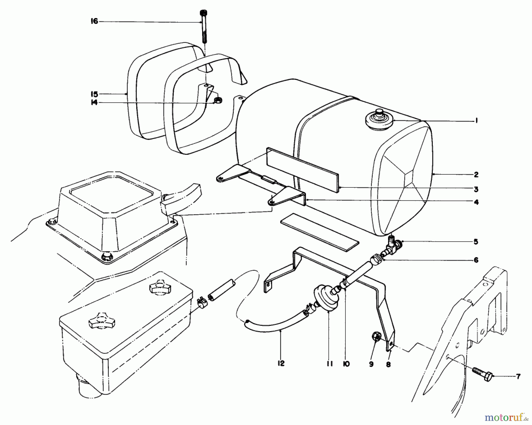  Rasenmäher 22510 - Toro Walk-Behind Mower (SN: 8000001 - 8999999) (1988) GAS TANK ASSEMBLY