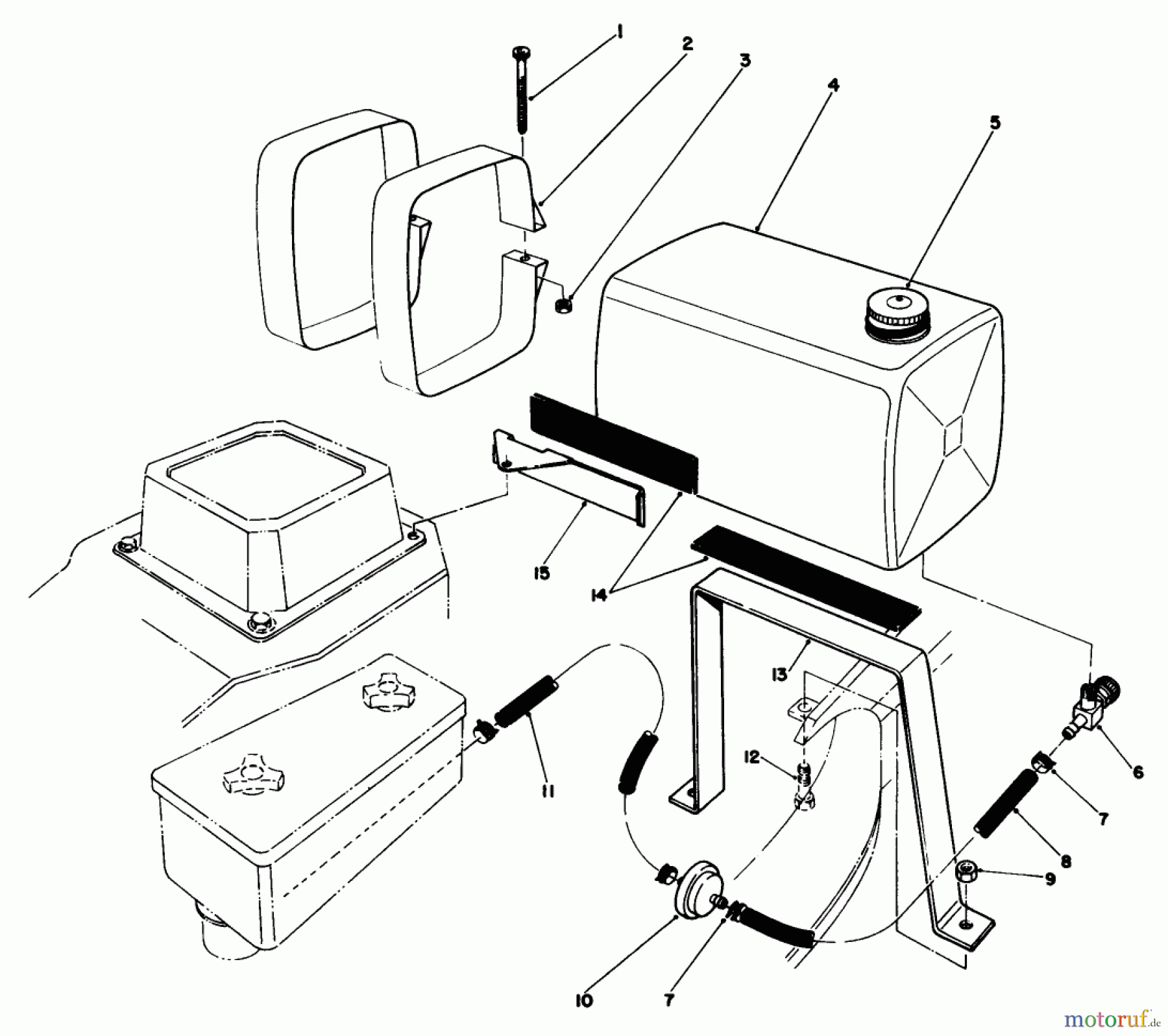  Rasenmäher 22621 - Toro Walk-Behind Mower (SN: 7000001 - 7999999) (1987) GAS TANK ASSEMBLY