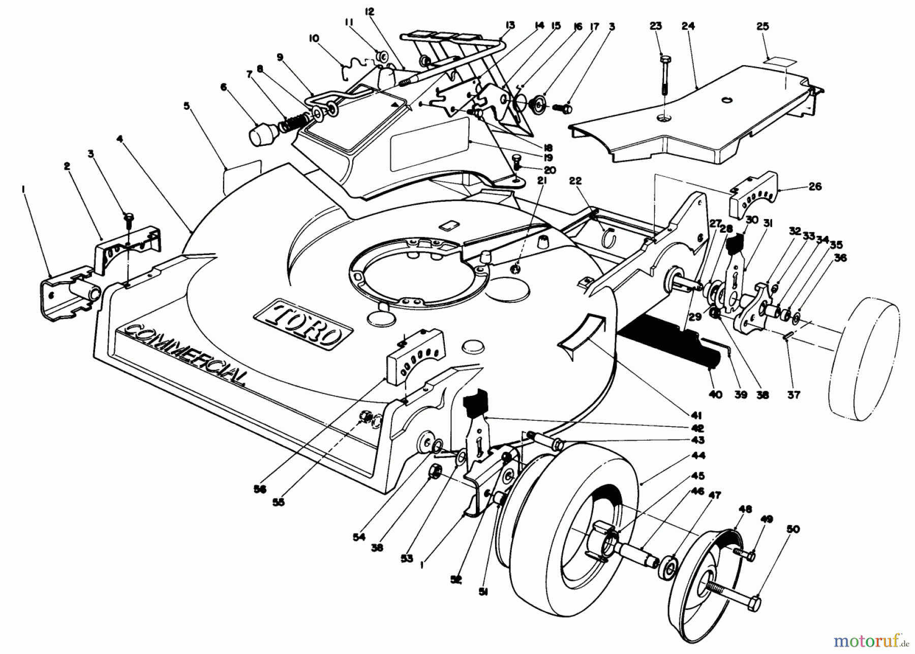  Rasenmäher 22621 - Toro Walk-Behind Mower (SN: 7000001 - 7999999) (1987) HOUSING ASSEMBLY (MODEL NO. 22525)