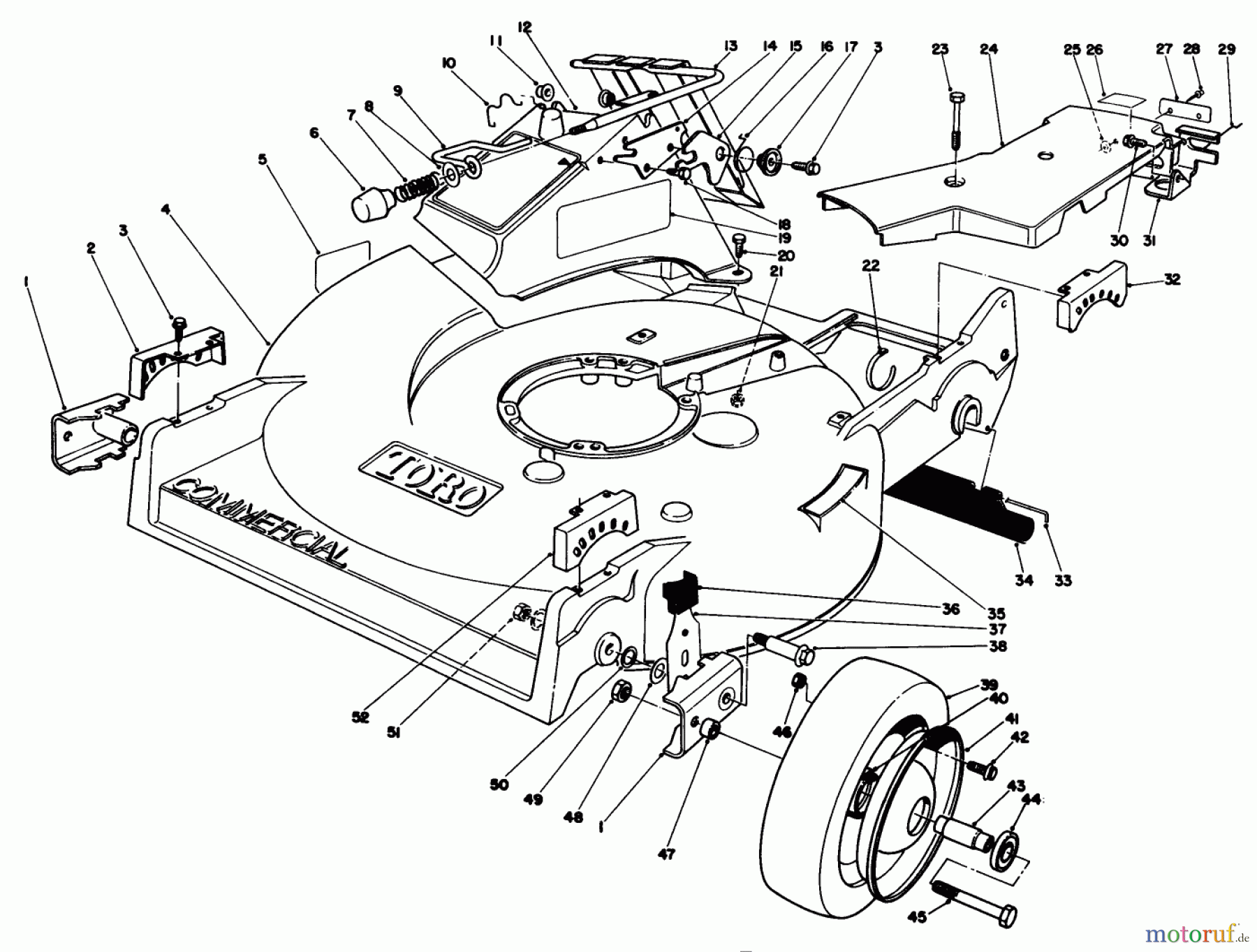  Rasenmäher 22621 - Toro Walk-Behind Mower (SN: 7000001 - 7999999) (1987) HOUSING ASSEMBLY (MODEL NO. 22621)