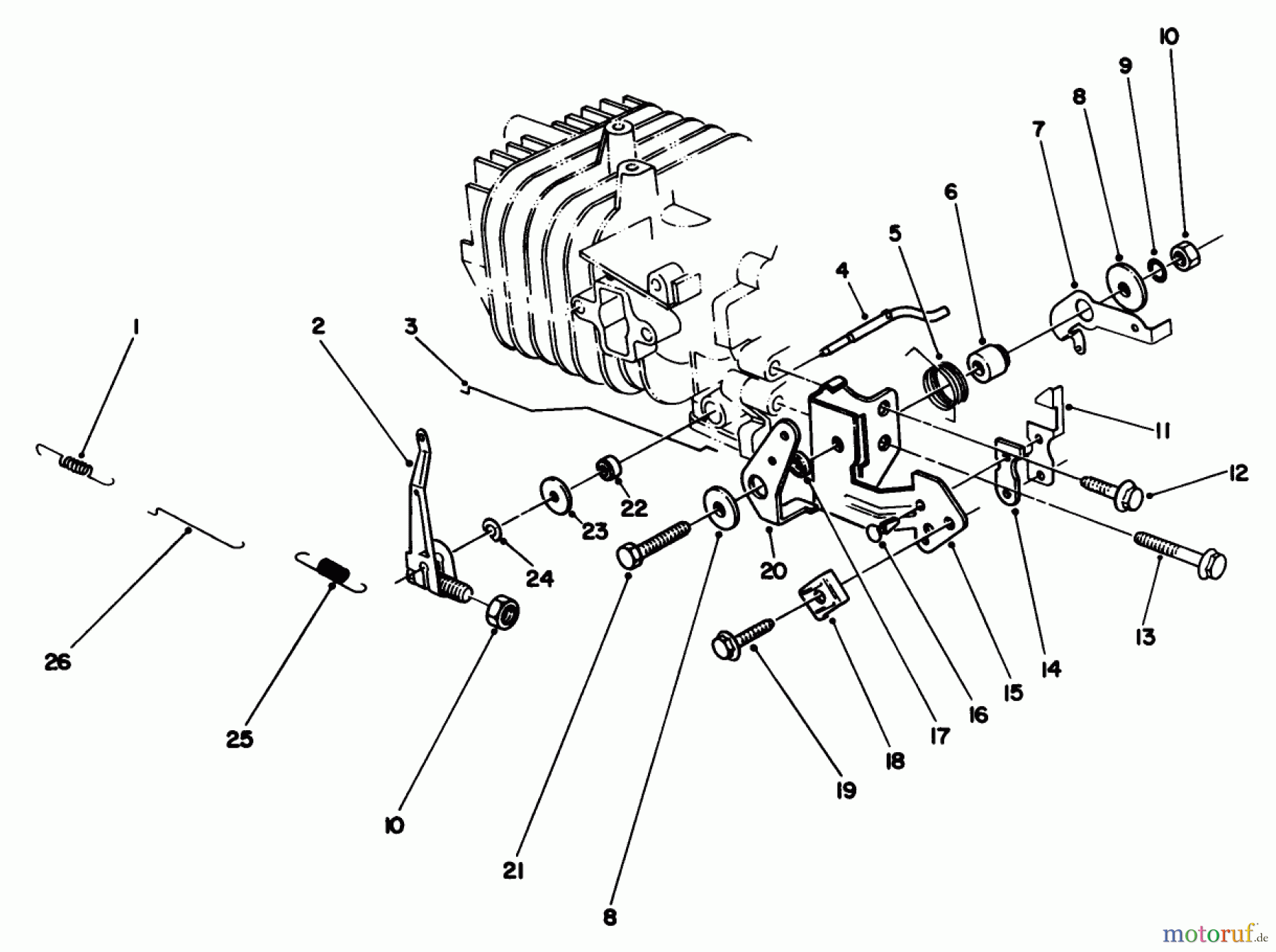  Rasenmäher 22580 - Toro Walk-Behind Mower (SN: 0000001 - 0999999) (1990) GOVERNOR ASSEMBLY (MODEL NO. 47PK9-3)