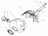 Rasenmäher 22580 - Toro Walk-Behind Mower (SN: 0000001 - 0999999) (1990) Listas de piezas de repuesto y dibujos MUFFLER ASSEMBLY (MODEL NO. 47PK9-3)