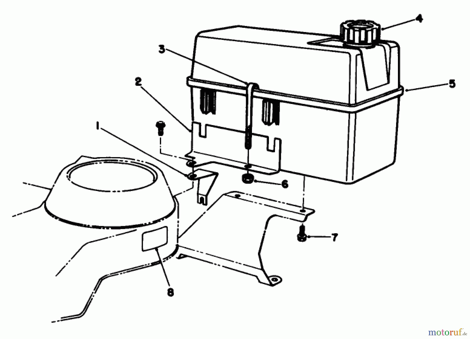  Rasenmäher 22581 - Toro Walk-Behind Mower (SN: 1000001 - 1999999) (1991) FUEL TANK ASSEMBLY