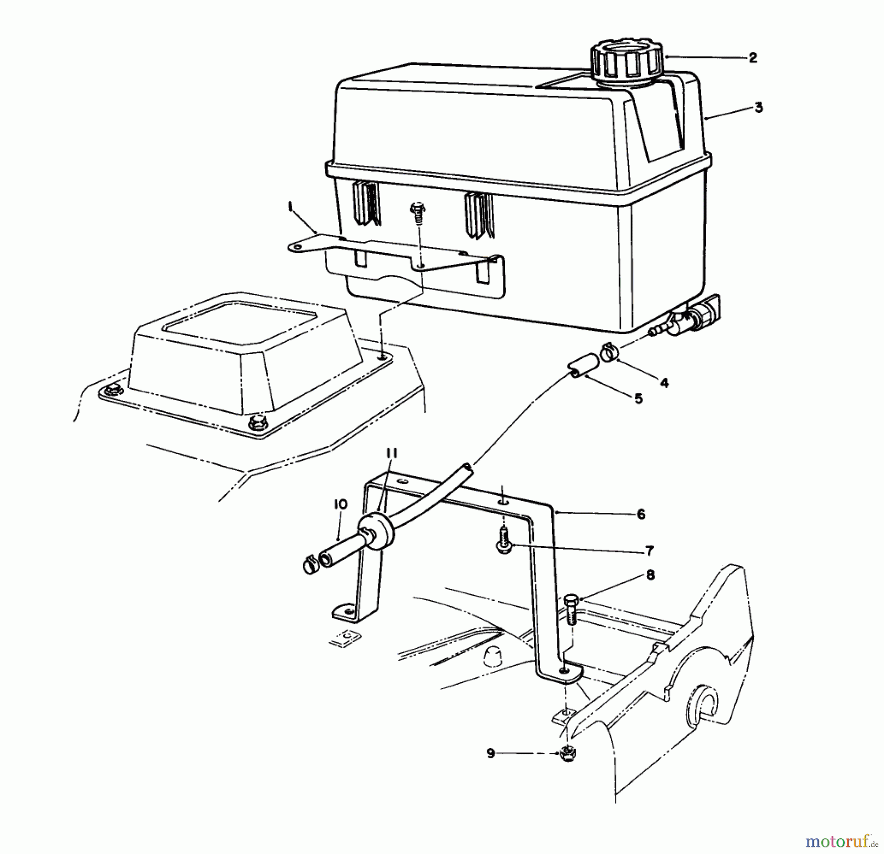  Rasenmäher 22621 - Toro Walk-Behind Mower (SN: 0000001 - 0999999) (1990) GAS TANK ASSEMBLY