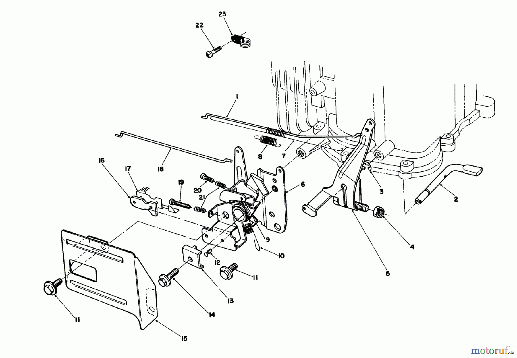  Rasenmäher 22621 - Toro Walk-Behind Mower (SN: 0000001 - 0999999) (1990) GOVERNOR ASSEMBLY (ENGINE MODEL NO. VMH7-4)