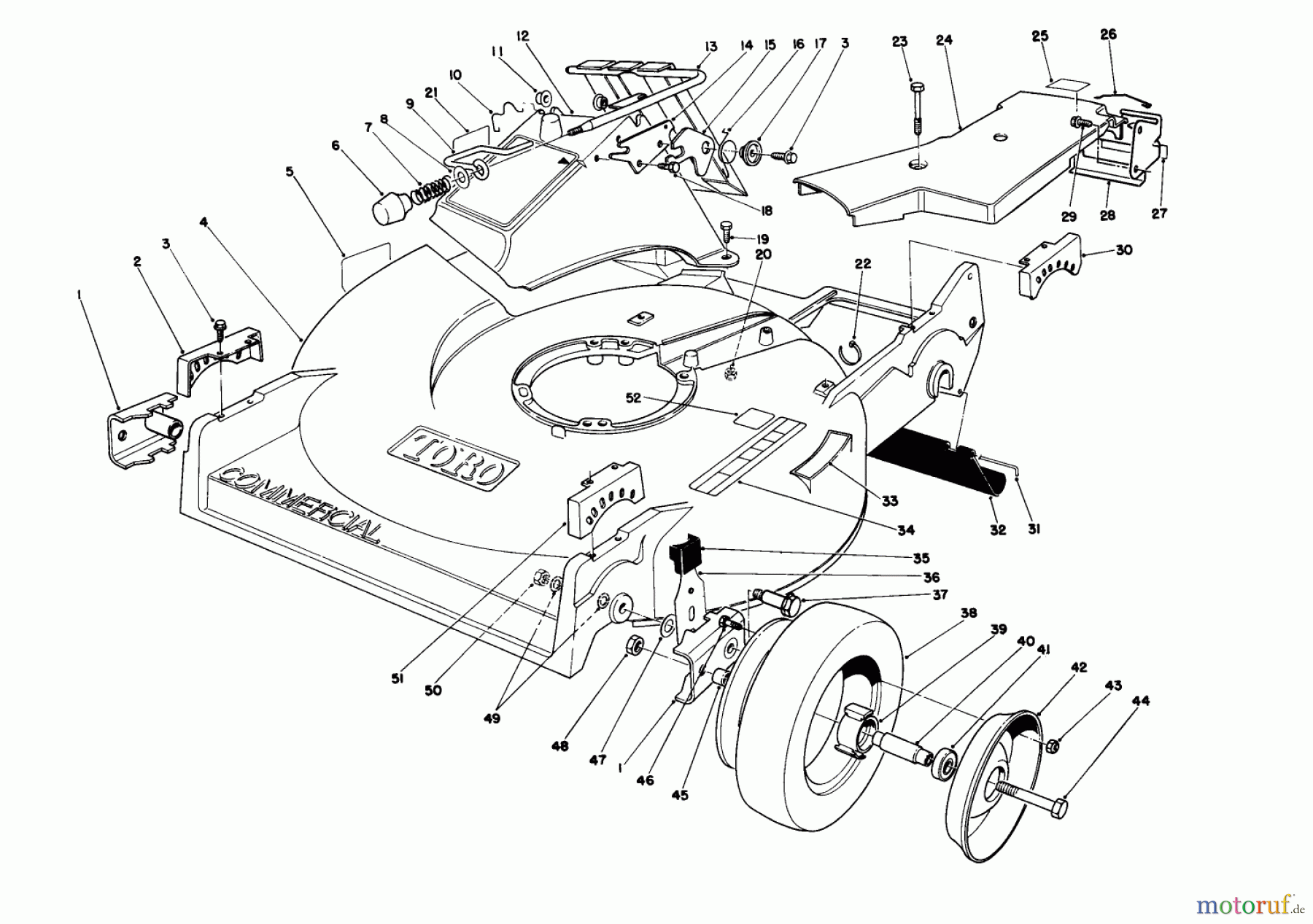  Rasenmäher 22621 - Toro Walk-Behind Mower (SN: 0000001 - 0999999) (1990) HOUSING ASSEMBLY (MODEL 22622)