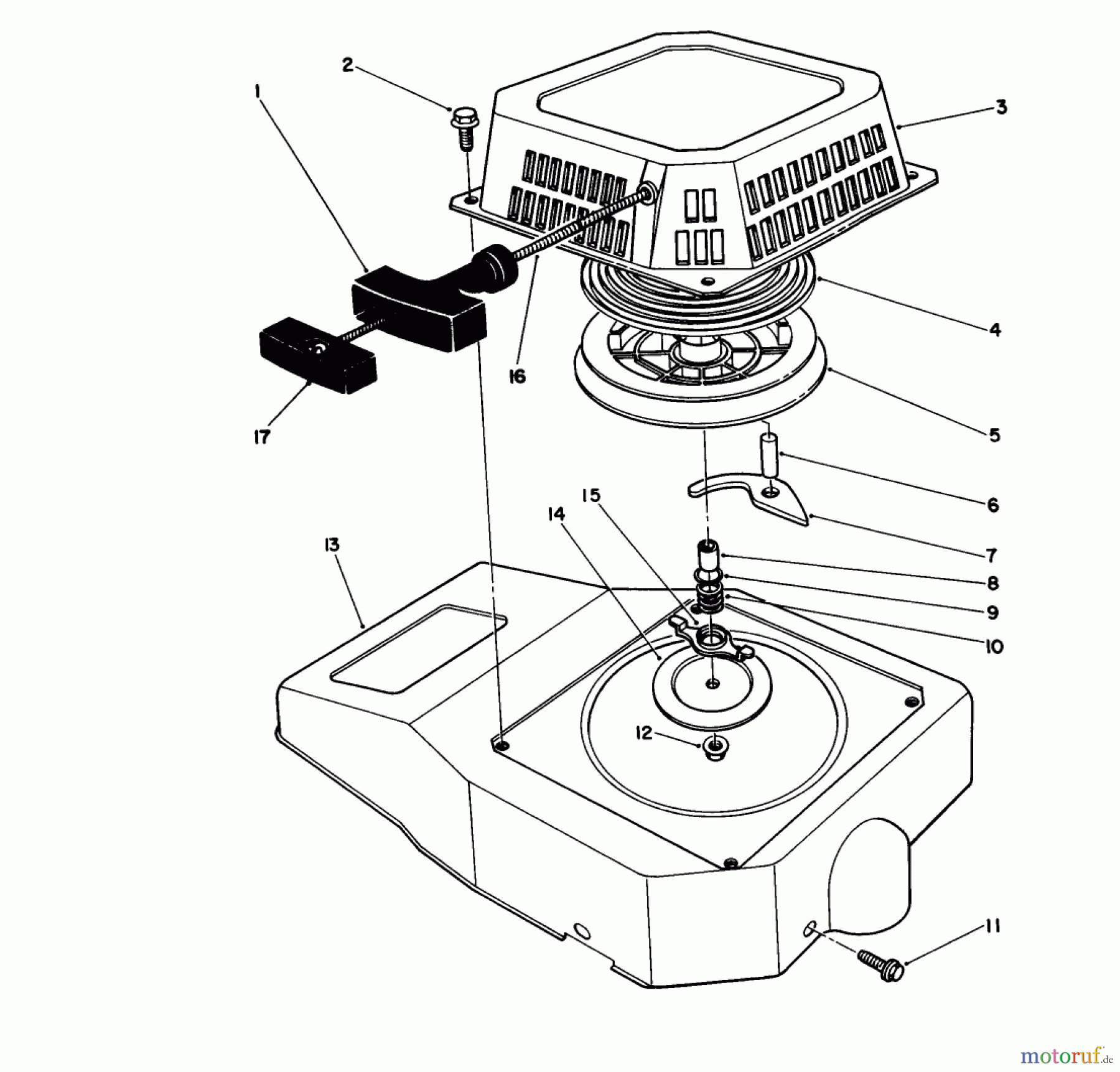  Rasenmäher 22621 - Toro Walk-Behind Mower (SN: 0000001 - 0999999) (1990) RECOIL ASSEMBLY (ENGINE MODEL NO. VMH7-4)