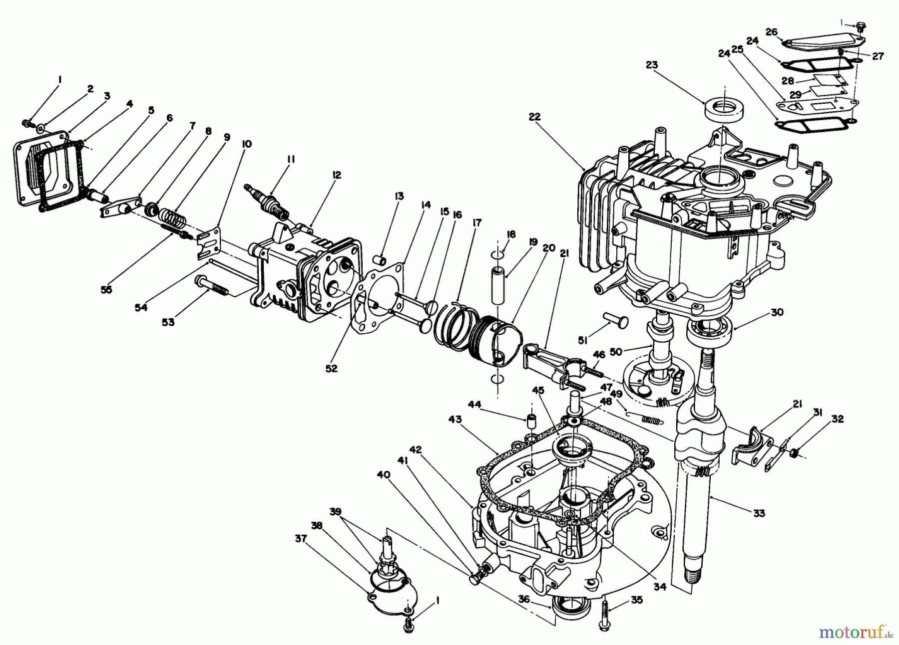  Rasenmäher 22622 - Toro Walk-Behind Mower (SN: 2000001 - 2999999) (1992) CRANKCASE ASSEMBLY (ENGINE MODEL NO. VML0-4)