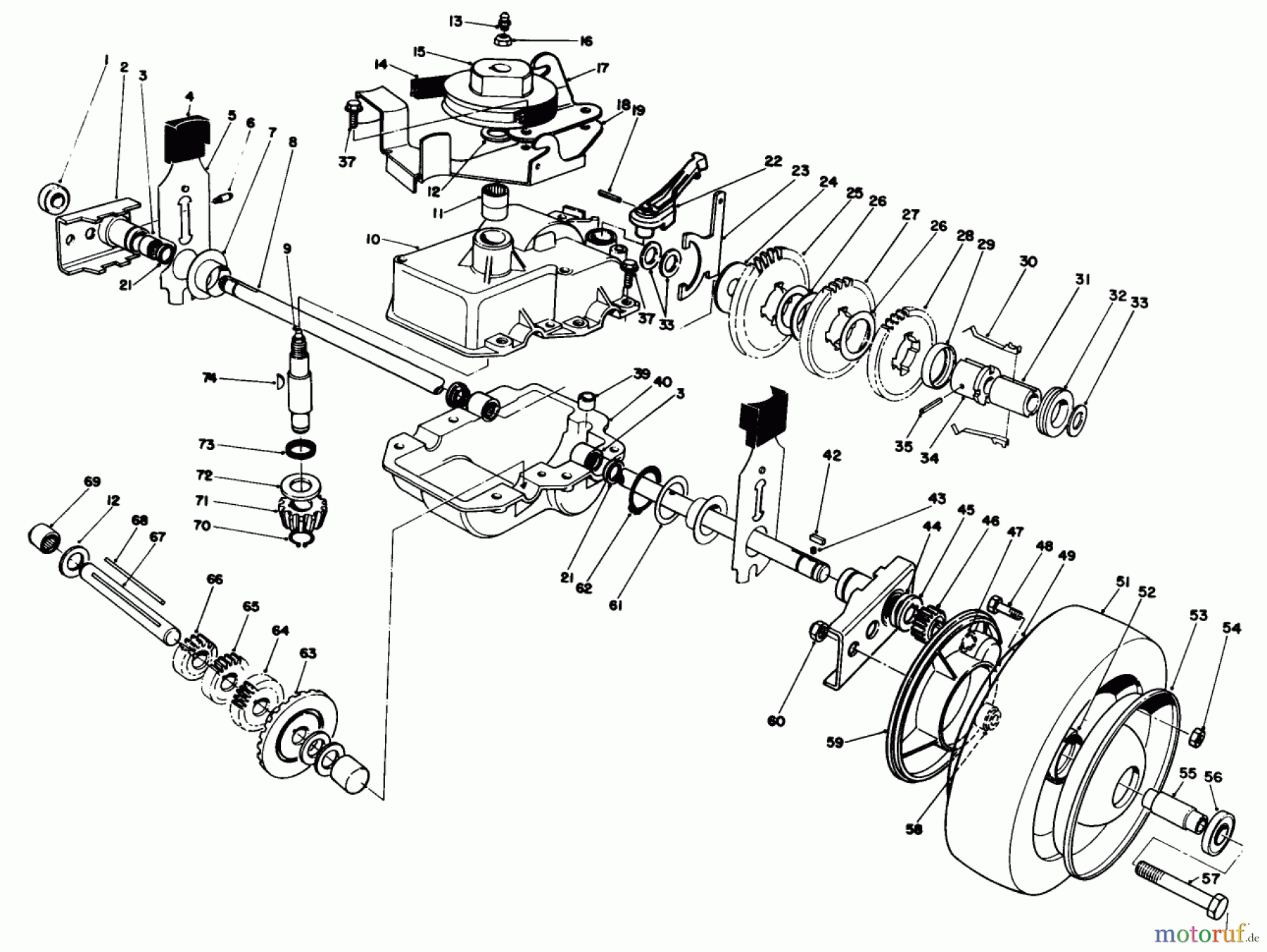  Rasenmäher 22622 - Toro Walk-Behind Mower (SN: 2000001 - 2999999) (1992) GEAR CASE ASSEMBLY