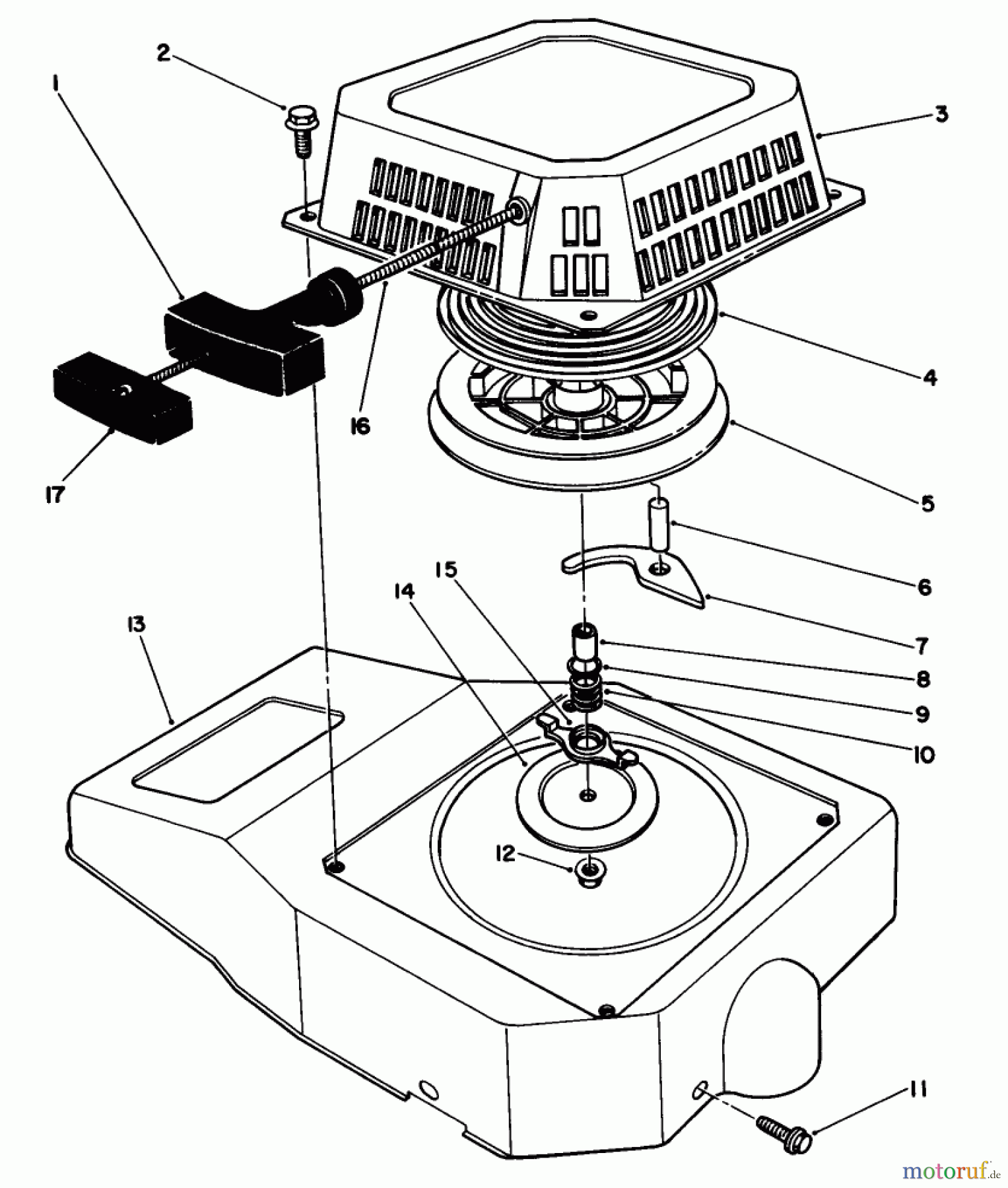  Rasenmäher 22621 - Toro Walk-Behind Mower (SN: 1000001 - 1999999) (1991) RECOIL ASSEMBLY (ENGINE MODEL NO. VML0-4)