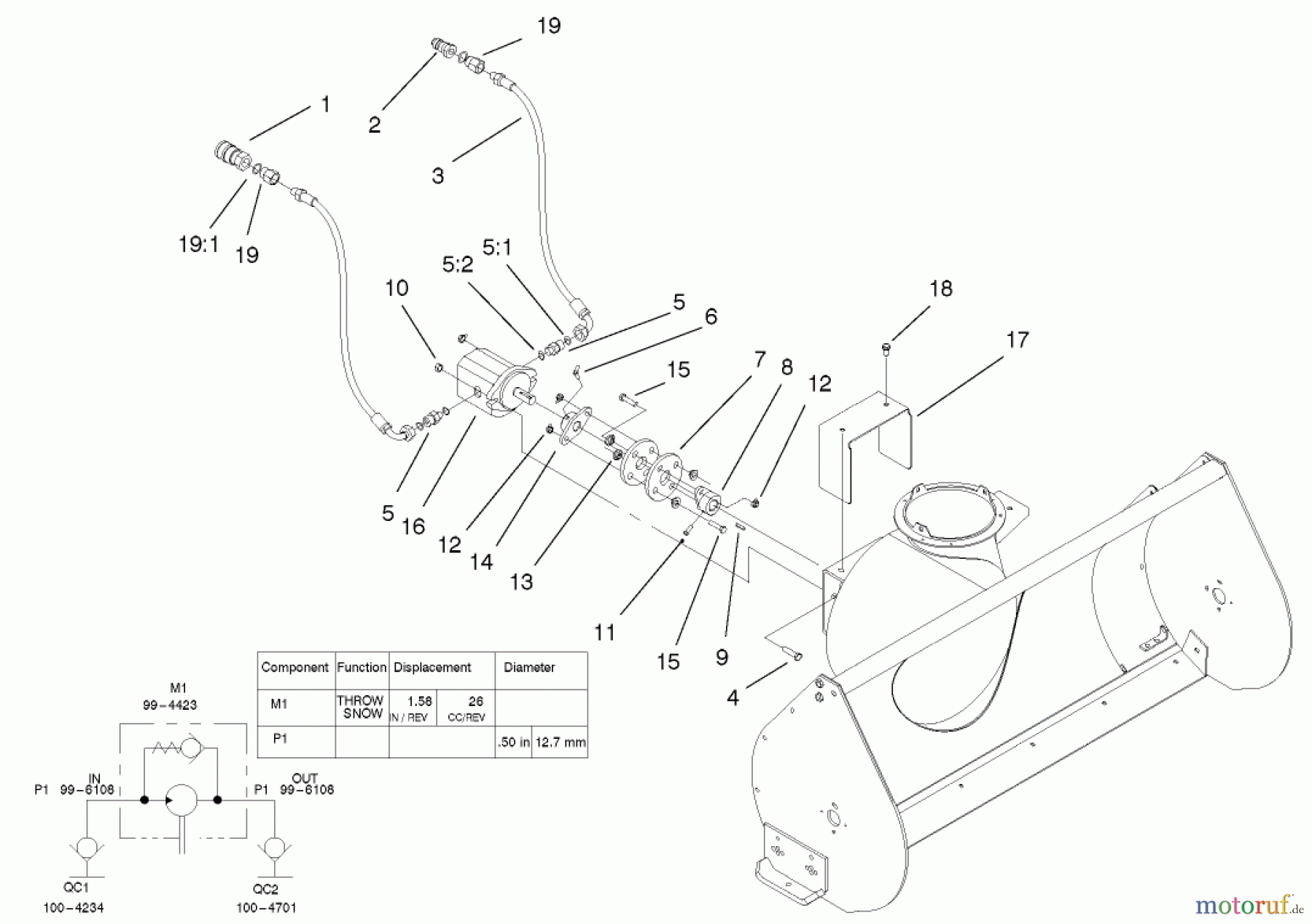  Compact Utility Attachments 22456 - Toro Snowthrower, Dingo Compact Utility Loader (SN: 210000001 - 210999999) (2001) HYDRAULIC HOSE AND PUMP ASSEMBLY