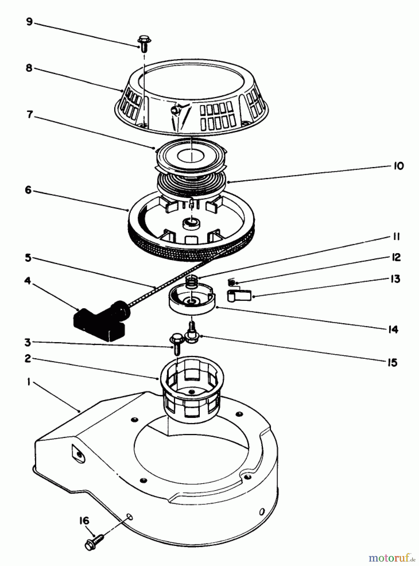  Rasenmäher 22700 - Toro Walk-Behind Mower (SN: 2000001 - 2999999) (1992) RECOIL ASSEMBLY (MODEL NO. 47PM1-3)