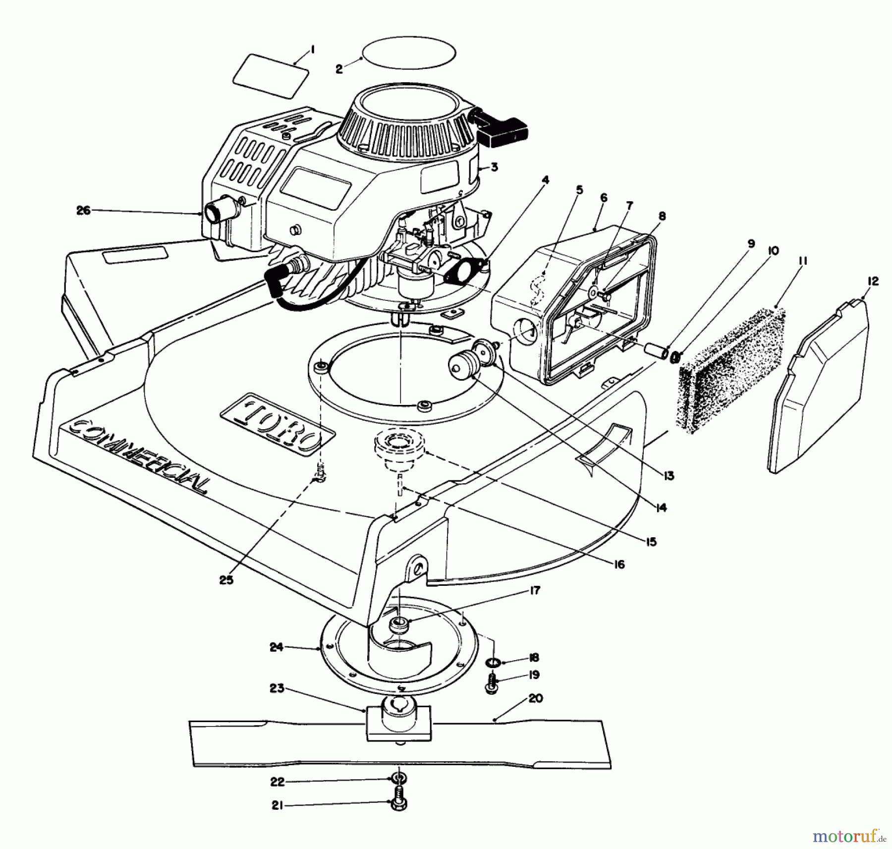  Rasenmäher 22700B - Toro Walk-Behind Mower (SN: 39000001 - 39999999) (1993) ENGINE ASSEMBLY