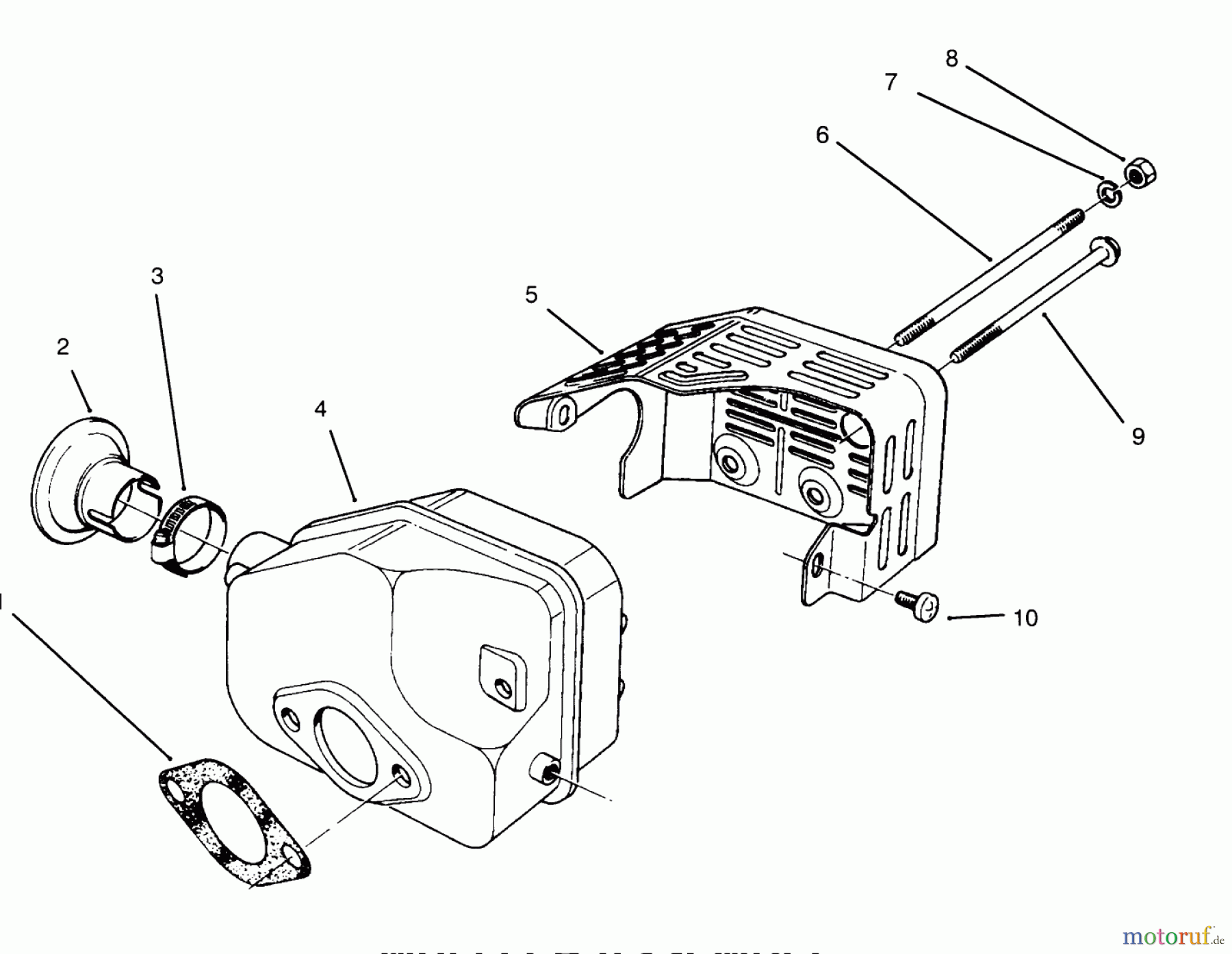  Rasenmäher 22700BC - Toro Walk-Behind Mower (SN: 5900001 - 5999999) (1995) MUFFLER ASSEMBLY (MODEL NO. 47PR4-3)