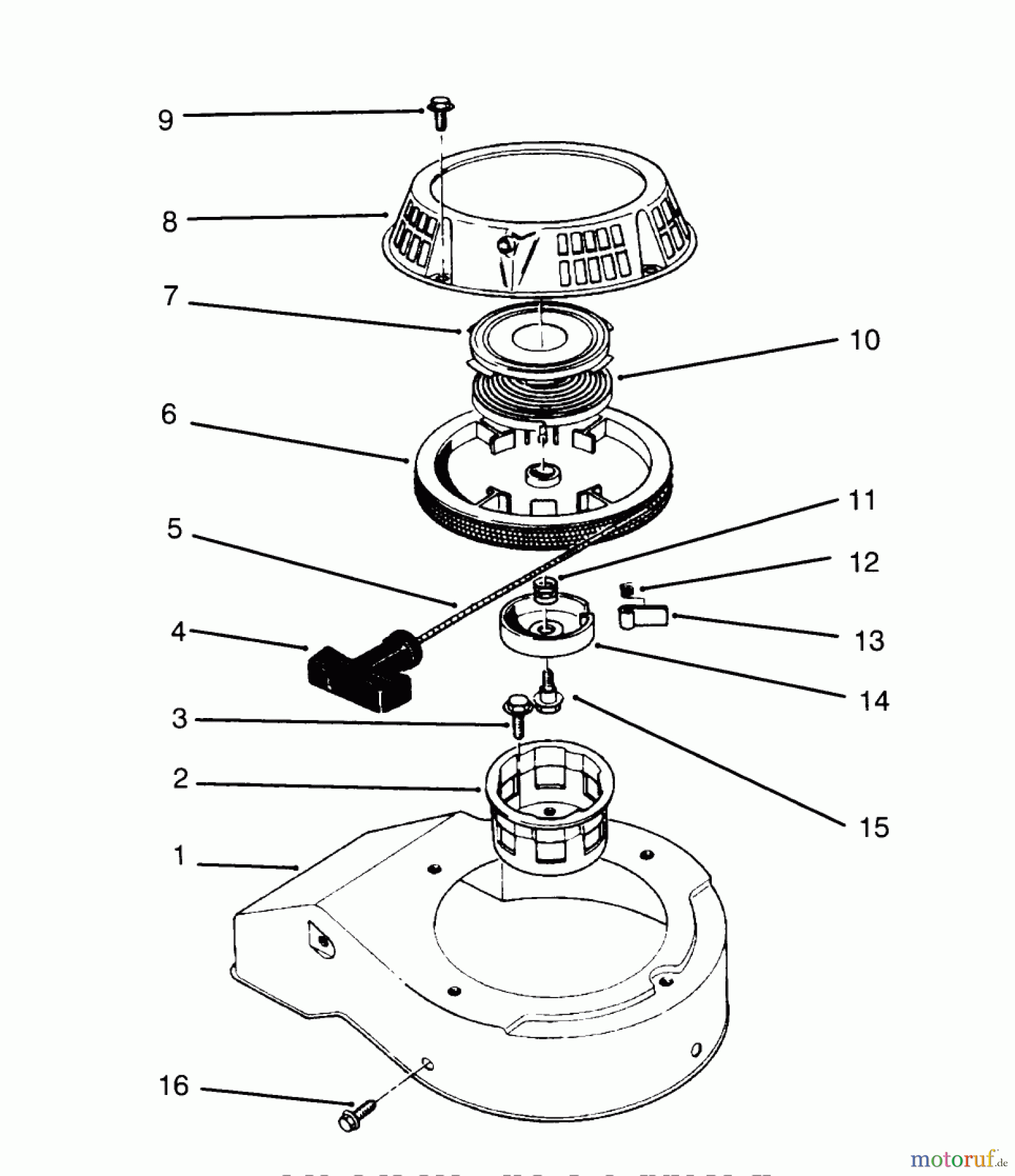  Rasenmäher 22700BC - Toro Walk-Behind Mower (SN: 5900001 - 5999999) (1995) RECOIL ASSEMBLY (MODEL NO. 47PR4-3)