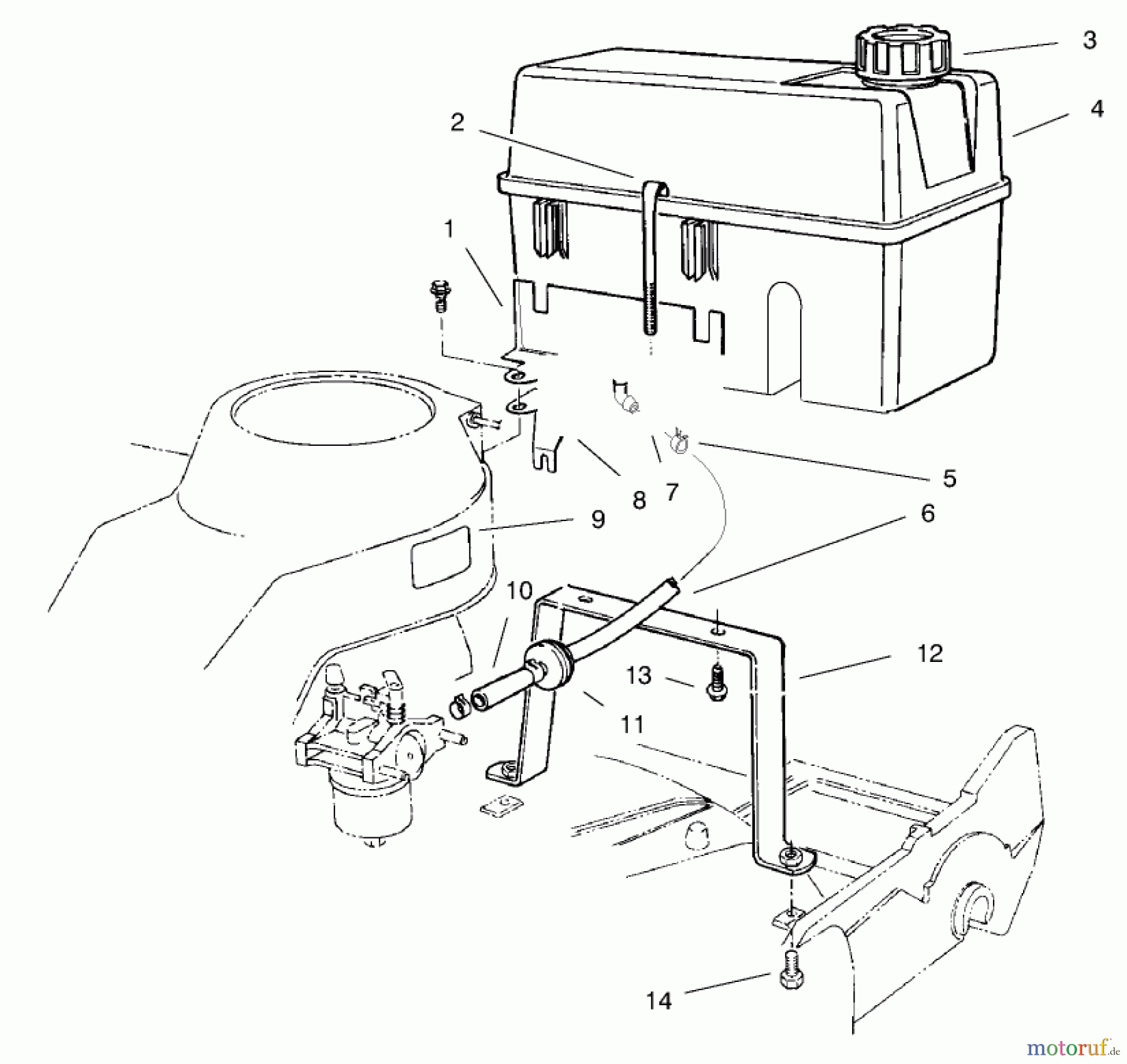  Rasenmäher 22701 - Toro Walk-Behind Mower (SN: 790000001 - 799999999) (1997) GAS TANK ASSEMBLY