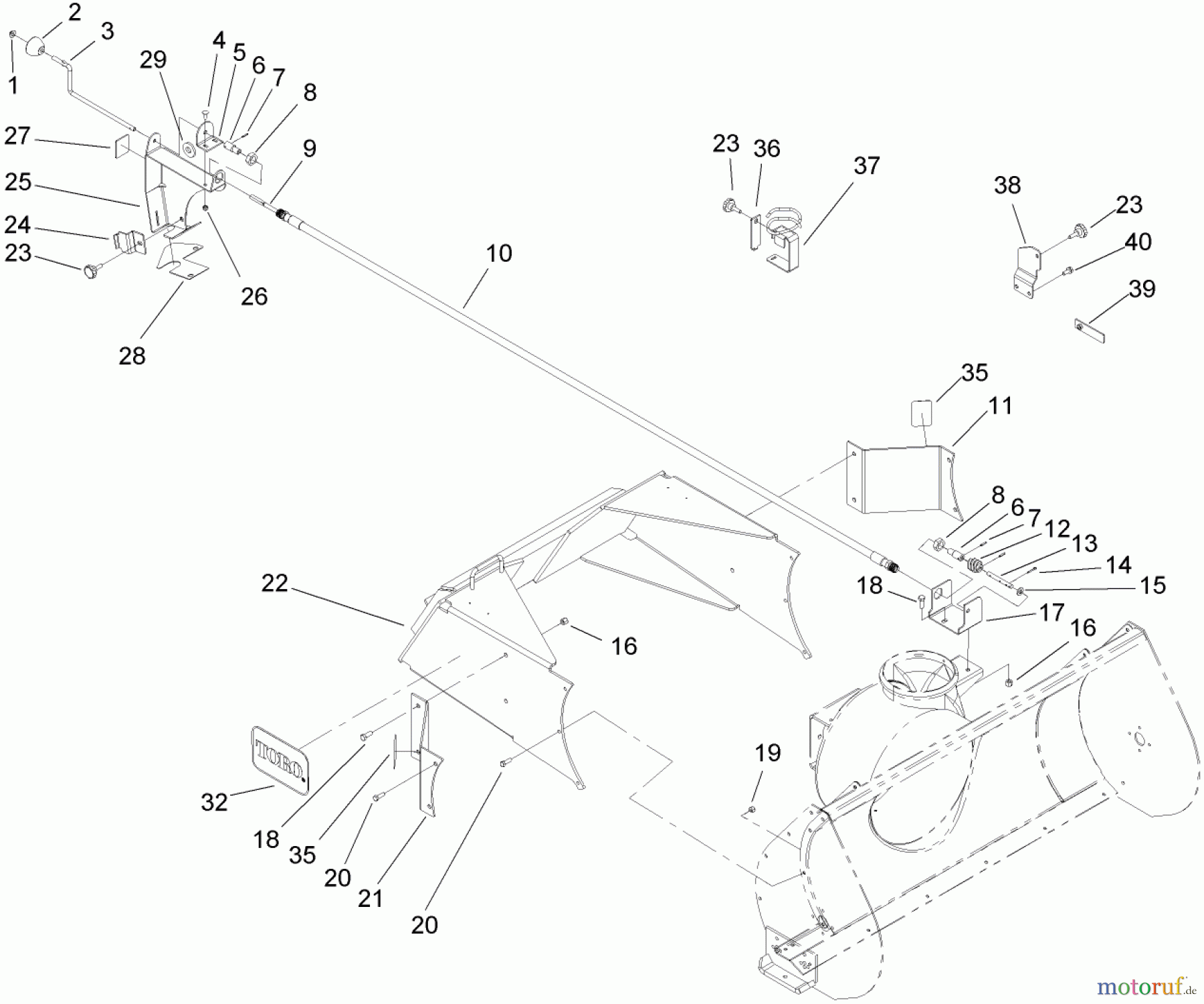  Compact Utility Attachments 22456 - Toro Snowthrower, Dingo Compact Utility Loader (SN: 280000001 - 280999999) (2008) CRANK AND MOUNTING ASSEMBLY