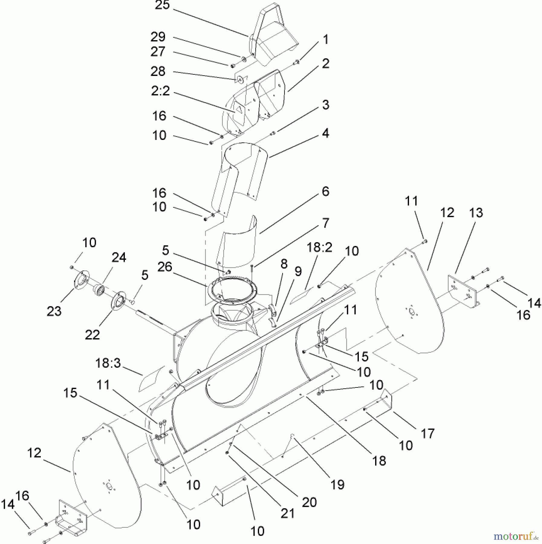  Compact Utility Attachments 22456 - Toro Snowthrower, Dingo Compact Utility Loader (SN: 280000001 - 280999999) (2008) DISCHARGE CHUTE ASSEMBLY