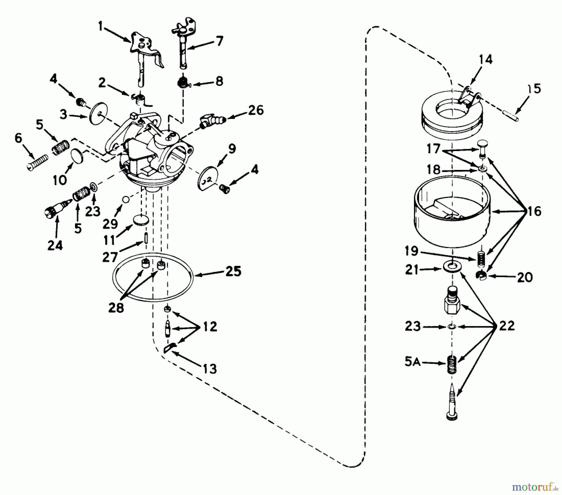  Rasenmäher 23000 - Toro Whirlwind Walk-Behind Mower (SN: 0000001 - 0999999) (1970) CARBURETOR NO. 631115