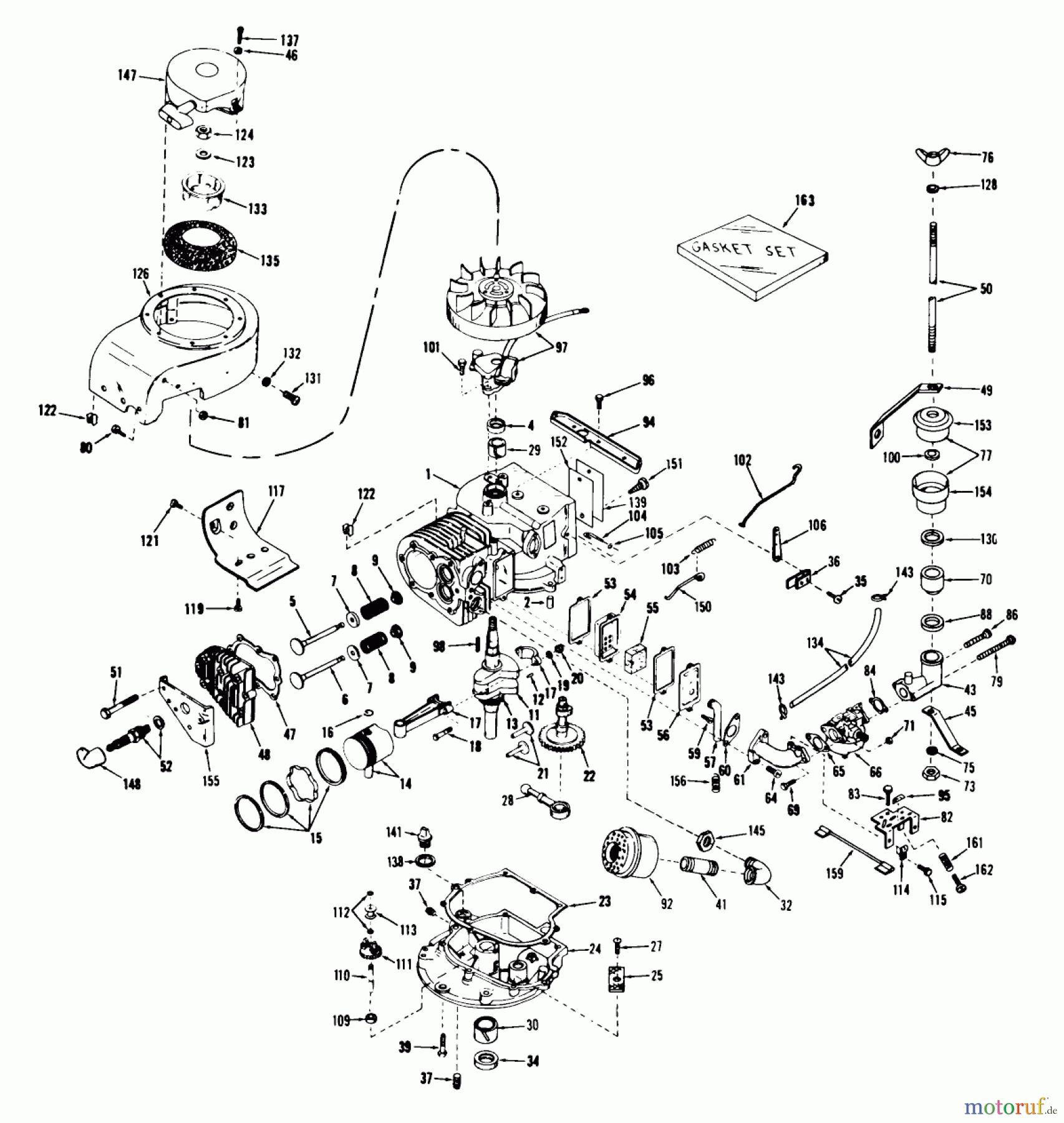  Rasenmäher 23100 - Toro Walk-Behind Mower (SN: 2000001 - 2999999) (1972) ENGINE MODEL NO. V50-60126G & 60127G