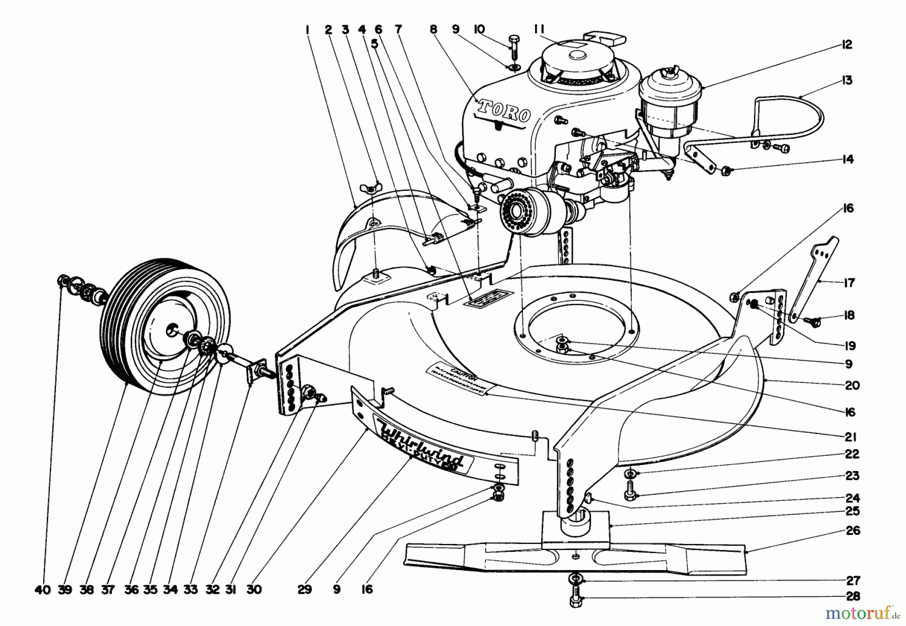  Rasenmäher 23100 - Toro Walk-Behind Mower (SN: 1000001 - 1999999) (1971) HOUSING ASSEMBLY H. P. MODEL