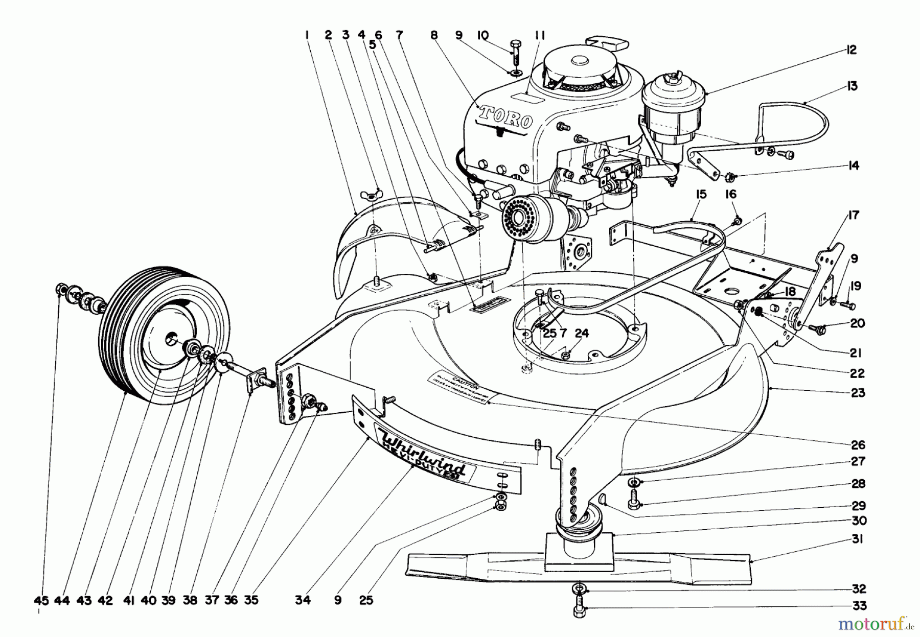  Rasenmäher 23100 - Toro Walk-Behind Mower (SN: 0000001 - 0999999) (1970) HOUSING ASSEMBLY S. P. MODEL