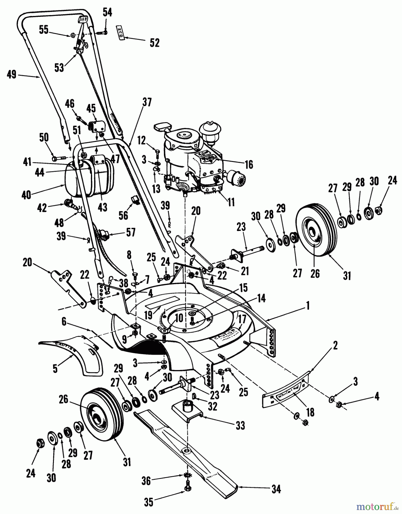  Rasenmäher 23000 - Toro Whirlwind Walk-Behind Mower (SN: 4000001 - 4999999) (1964) 21