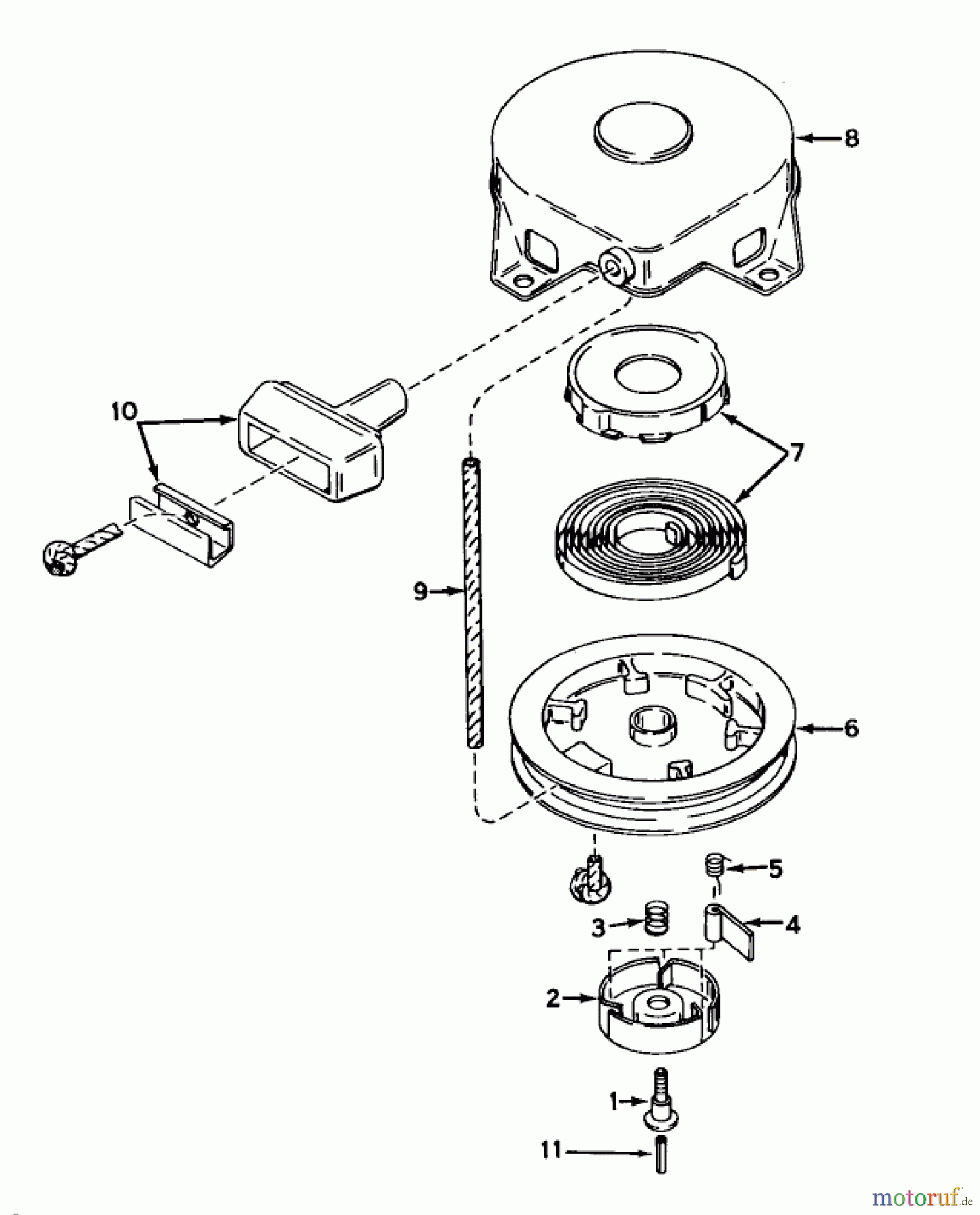  Rasenmäher 23000 - Toro Whirlwind Walk-Behind Mower (SN: 6000001 - 6999999) (1966) REWIND STARTERS NO. 590449