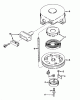 Rasenmäher 23000 - Toro Whirlwind Walk-Behind Mower (SN: 6000001 - 6999999) (1966) Listas de piezas de repuesto y dibujos REWIND STARTERS NO. 590449