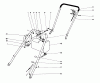 Rasenmäher 23123 - Toro Whirlwind Hevi-Duty Walk-Behind Mower (SN: 4000001 - 4999999) (1974) Listas de piezas de repuesto y dibujos HANDLE ASSEMBLY H.P. MODEL 23004