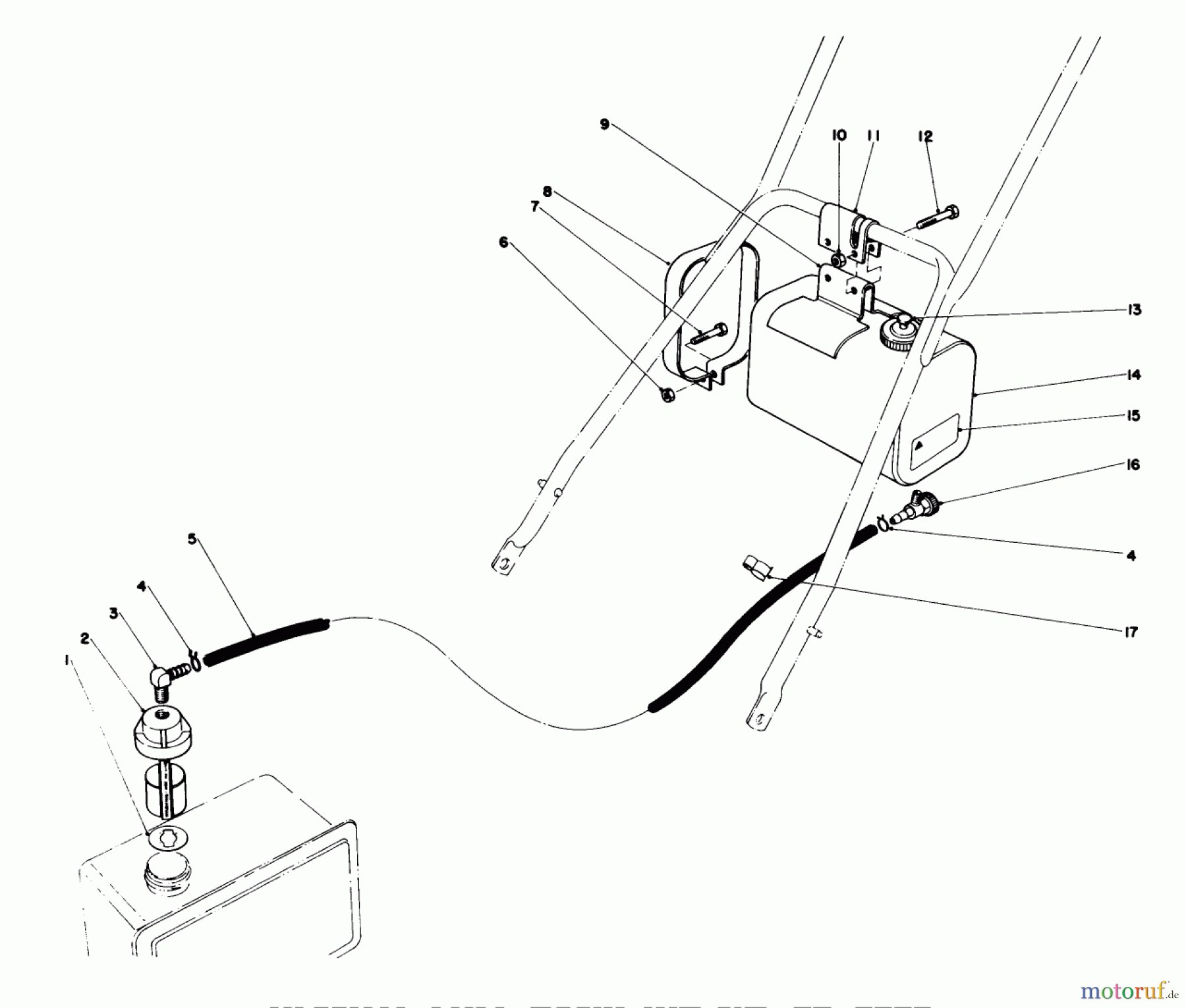  Rasenmäher 23022 - Toro Walk-Behind Mower (SN: 7000001 - 7999999) (1977) REMOTE FUEL TANK KIT NO. 28-5590