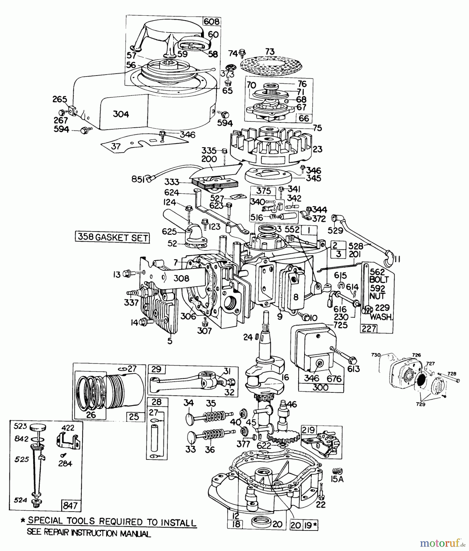  Rasenmäher 23022 - Toro Walk-Behind Mower (SN: 8000001 - 8999999) (1978) ENGINE BRIGGS & STRATTON MODEL 130902-0543-01 #2