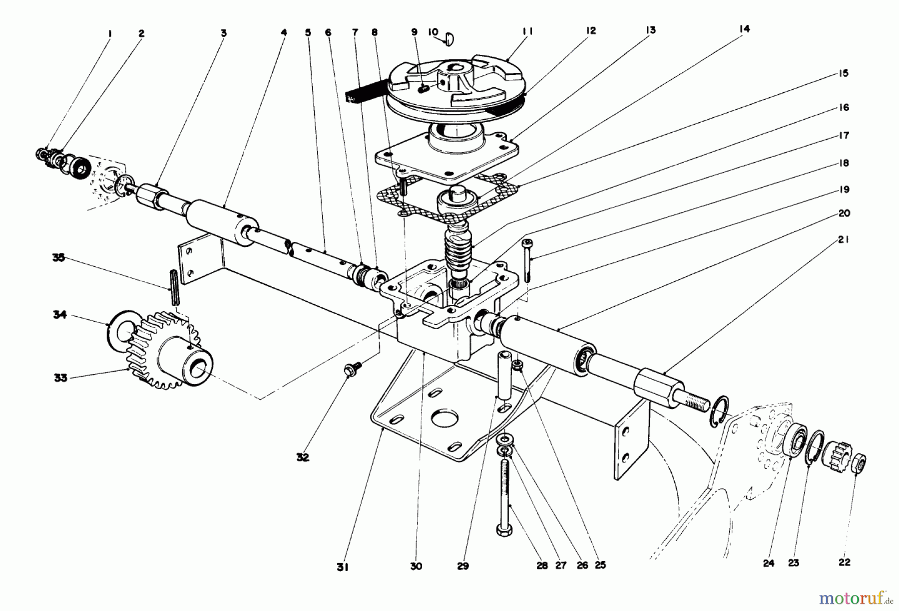  Rasenmäher 23158 - Toro Walk-Behind Mower (SN: 0000001 - 0999999) (1980) GEAR CASE ASSEMBLY