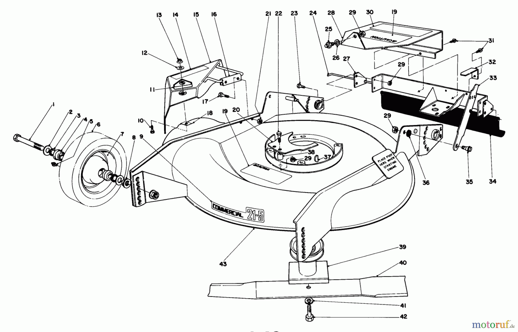  Rasenmäher 23158 - Toro Walk-Behind Mower (SN: 0000001 - 0999999) (1980) HOUSING ASSEMBLY