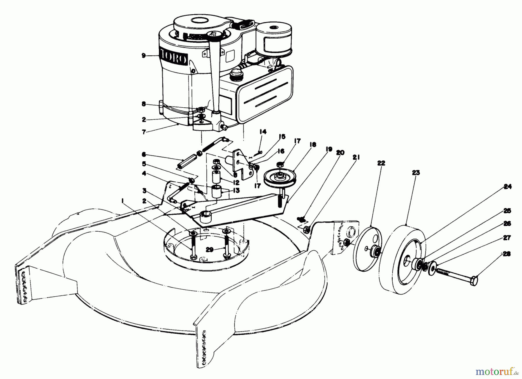  Rasenmäher 23158 - Toro Walk-Behind Mower (SN: 9000001 - 9999999) (1979) ENGINE ASSEMBLY